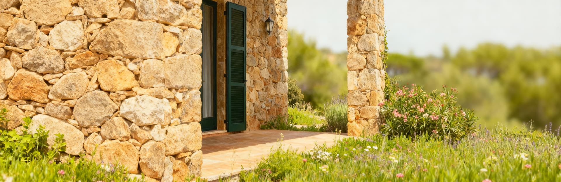 Authentic rustic homes for sale in Porto Cervo's countryside, featuring expansive properties and traditional charm.