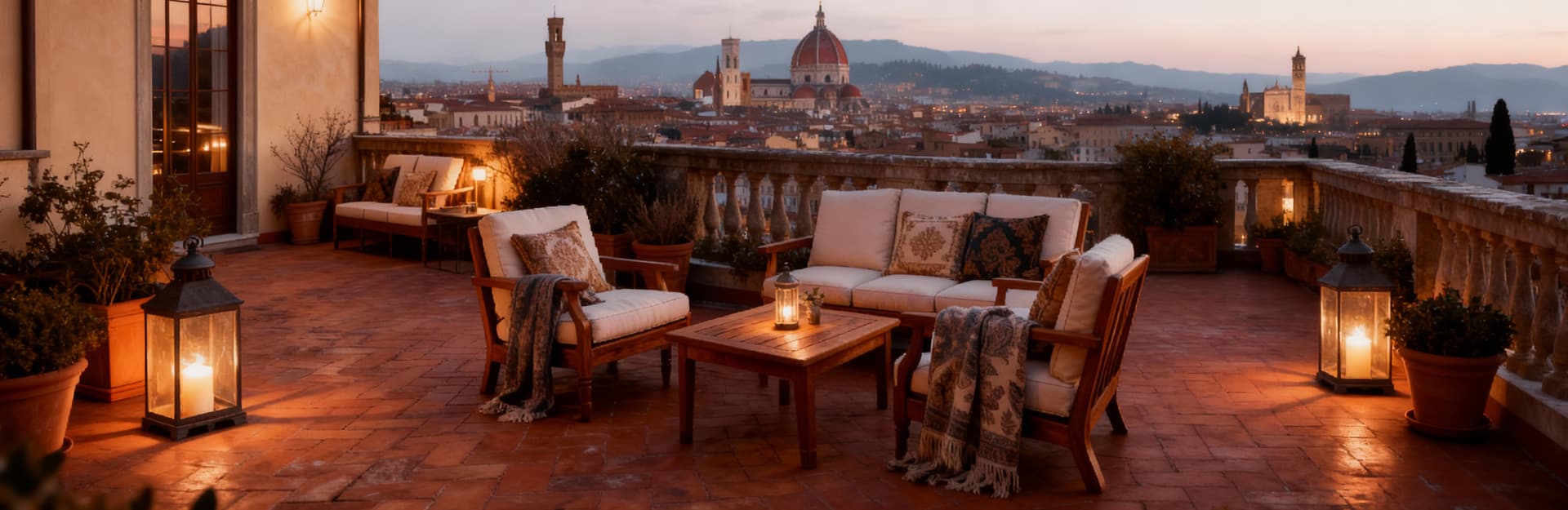 Luxury penthouses for sale in Florence city center, featuring spacious terraces and high-end finishes.
