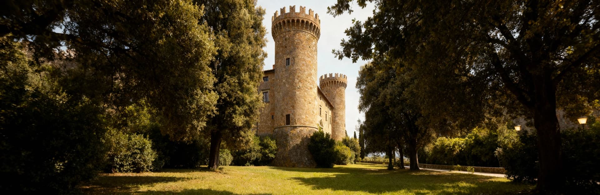 Historic castles for sale in the Tuscan countryside of Pisa, featuring battlements and majestic walls amidst scenic landscapes.