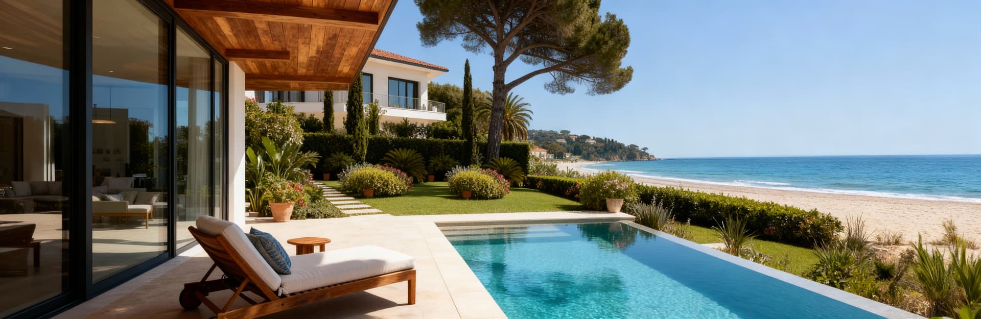Luxurious villas for sale in Pisa's coastal area, featuring private beach access and lush gardens in a stunning maritime setting.