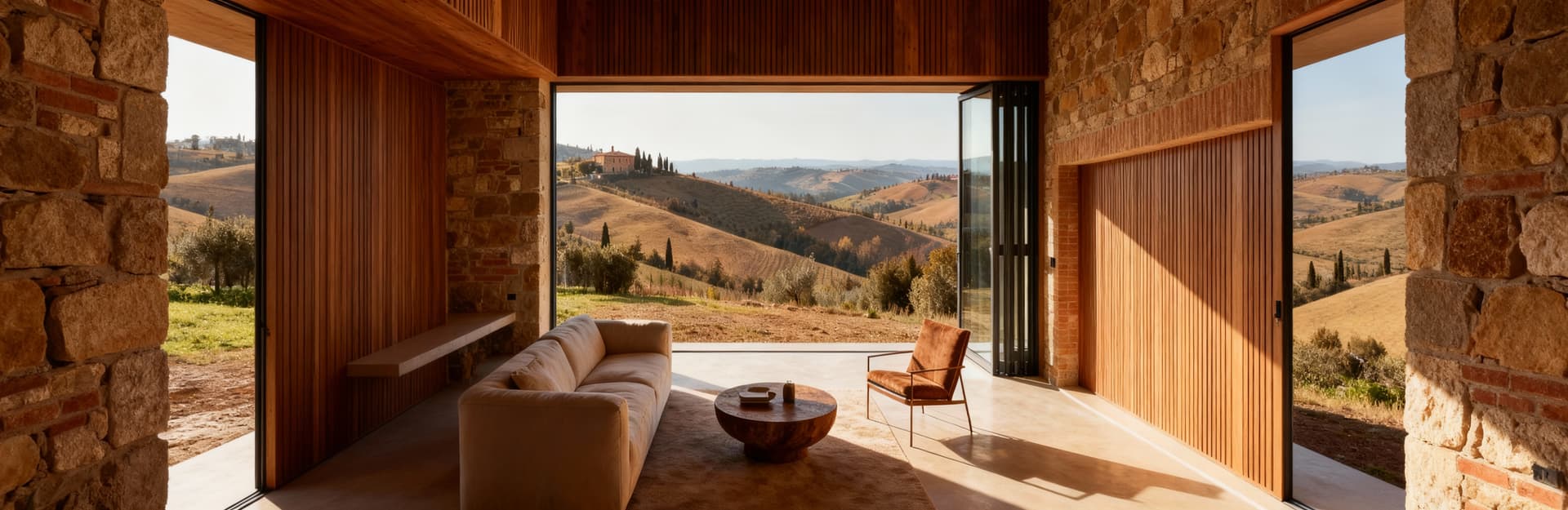 Luxury penthouses for sale in the Sienese countryside, featuring stunning Chianti hill views and bright interiors.