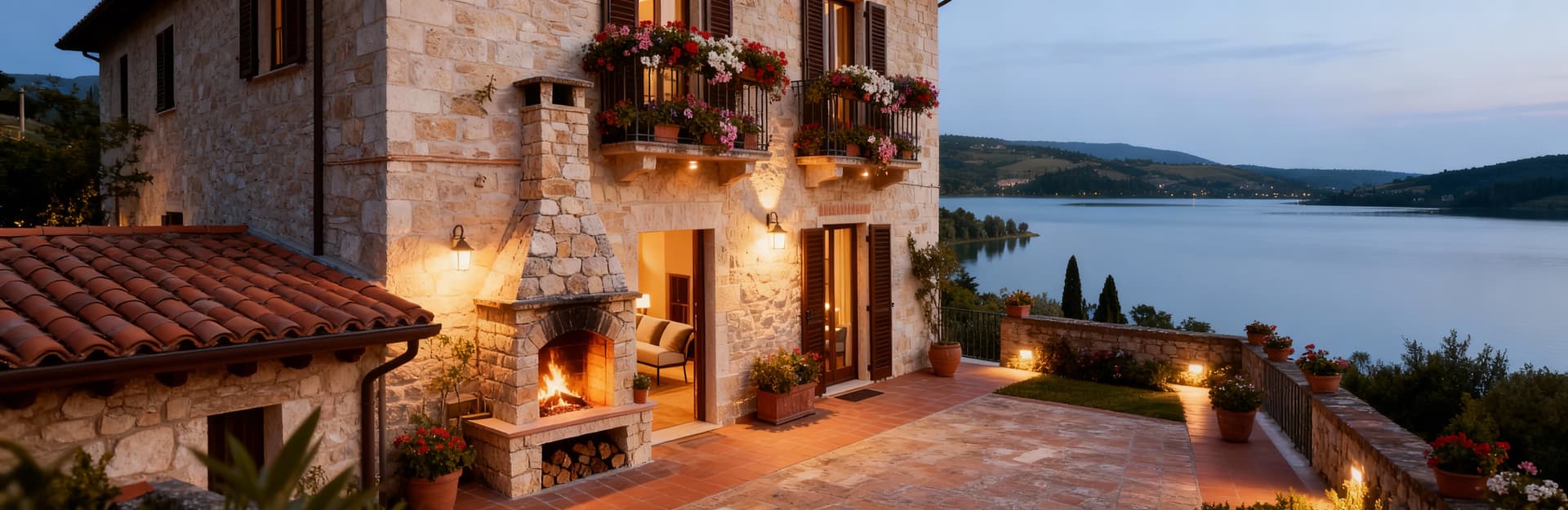 Independent houses for sale in Perugia, lakeside area, blending traditional style with modern comfort.