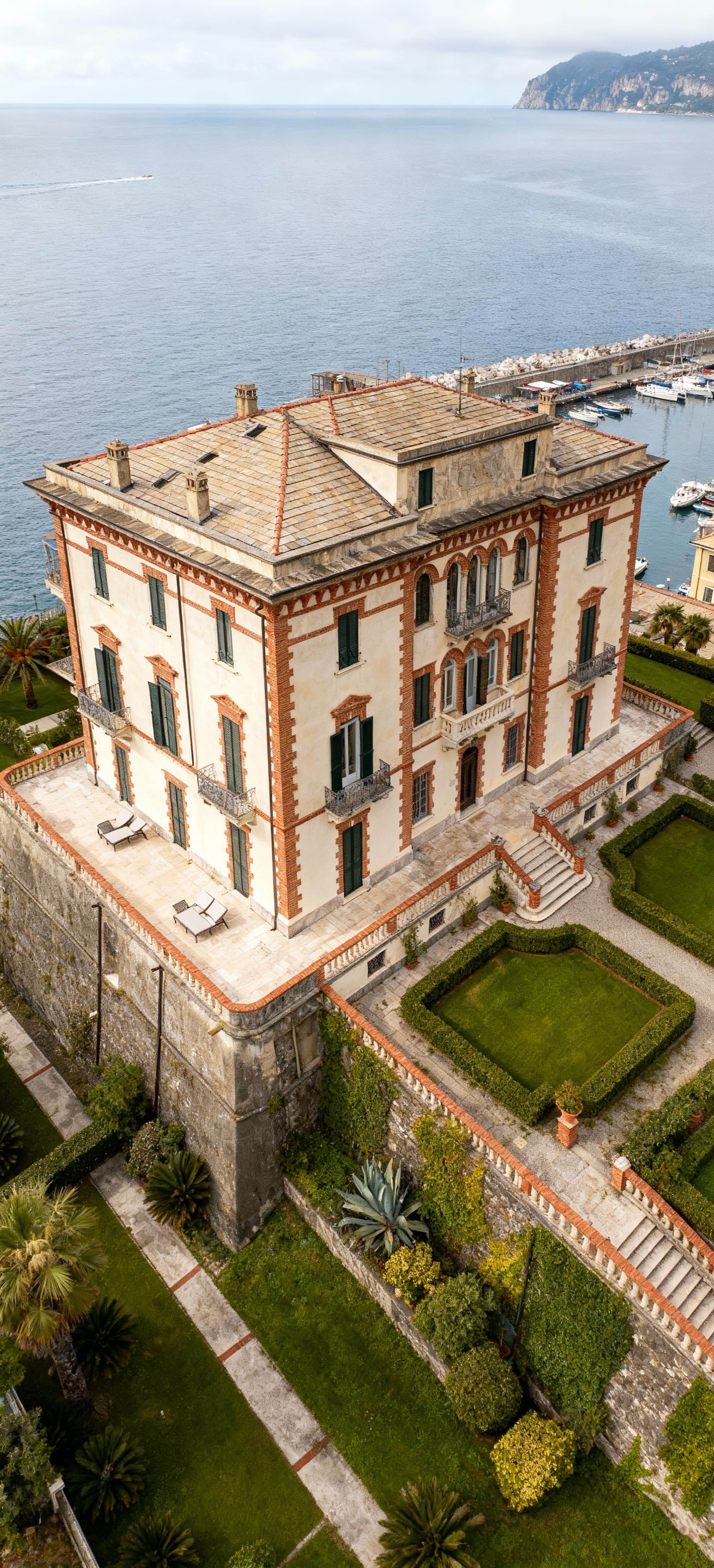 Luxury real estate for sale in Genoa, showcasing historic villas, elegant penthouses, and stunning coastal views.