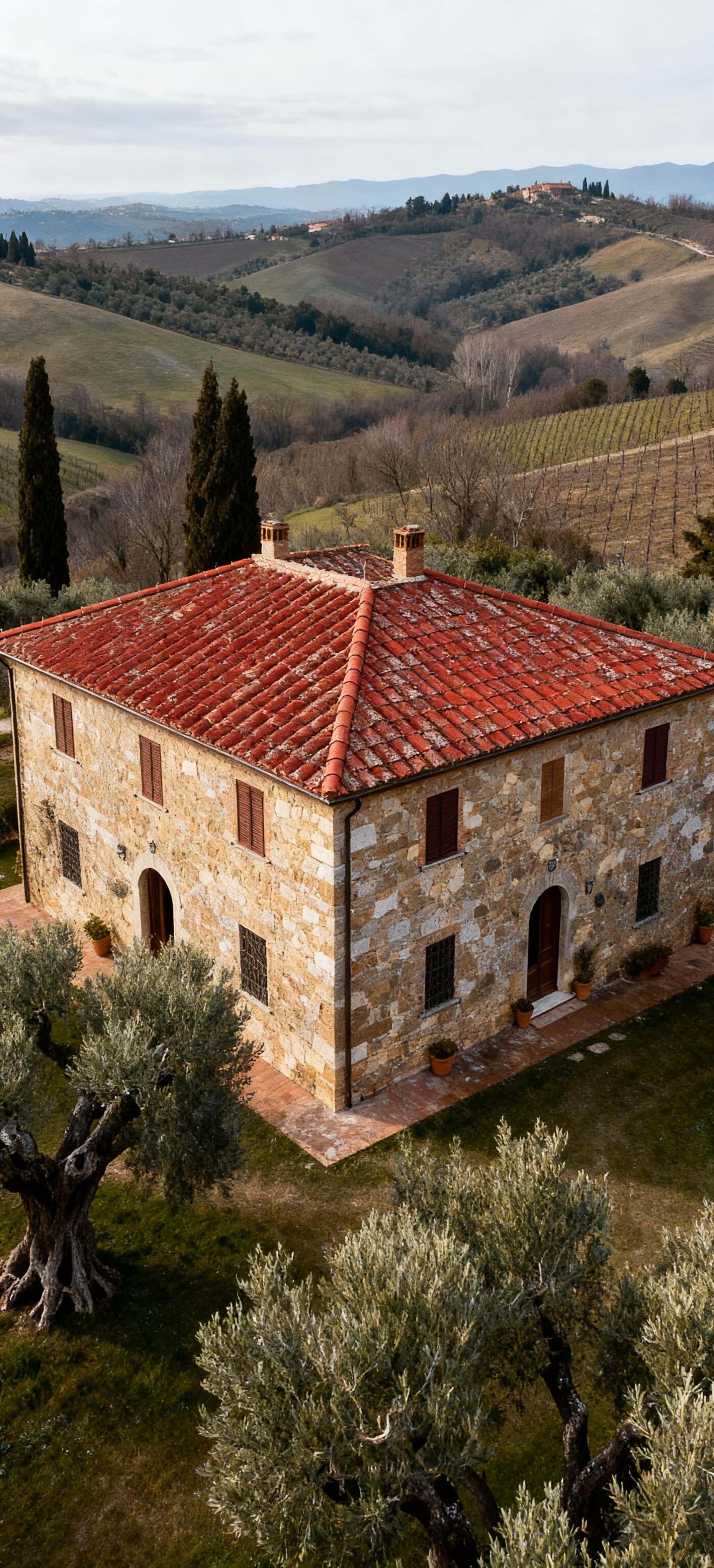 Charming rustic homes for sale in Sicily, surrounded by vineyards and olive groves, showcasing stunning coastal and mountain views.