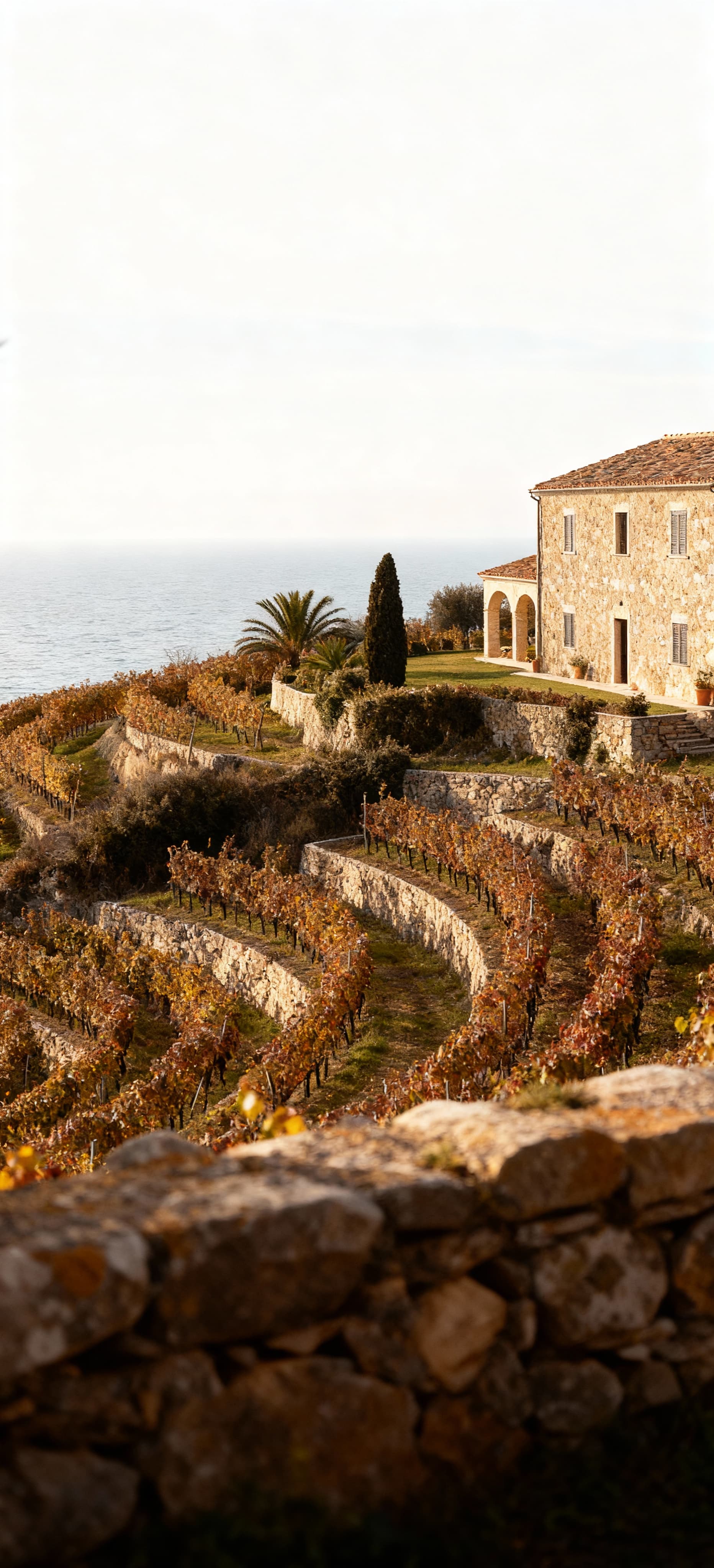 Agricultural estates for sale in Argentario, featuring breathtaking views of olive groves and vineyards by the sea.