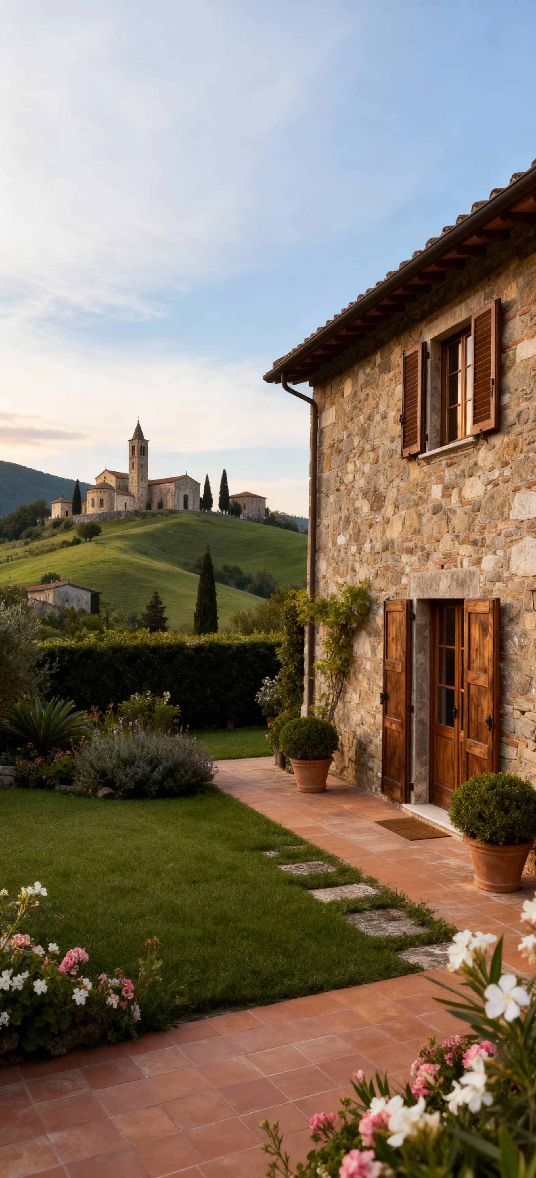 Charming rural houses for sale in Lucca, surrounded by tranquil hills and historic medieval walls.
