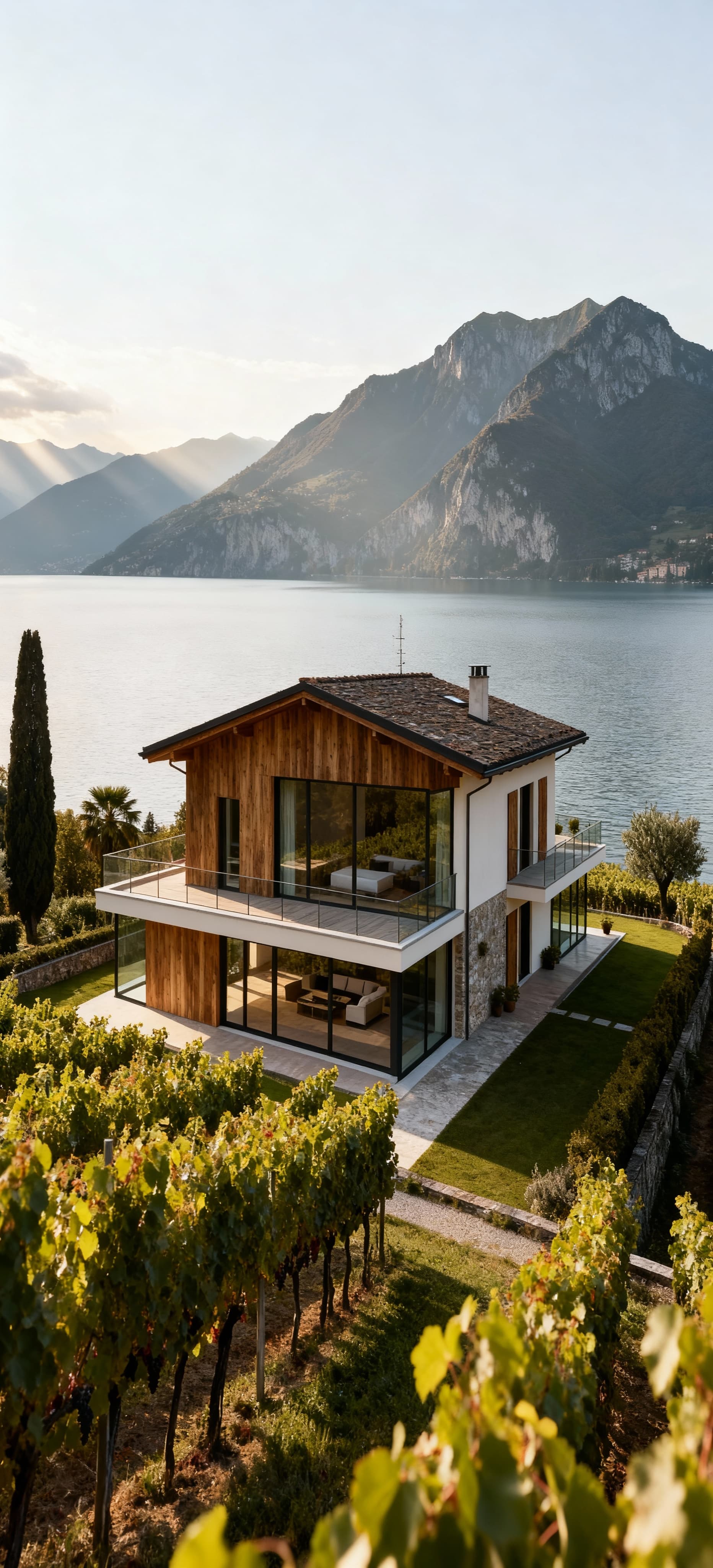 Stunning lakefront properties for sale in Brescia, surrounded by mountains, vineyards, and elegant villas.
