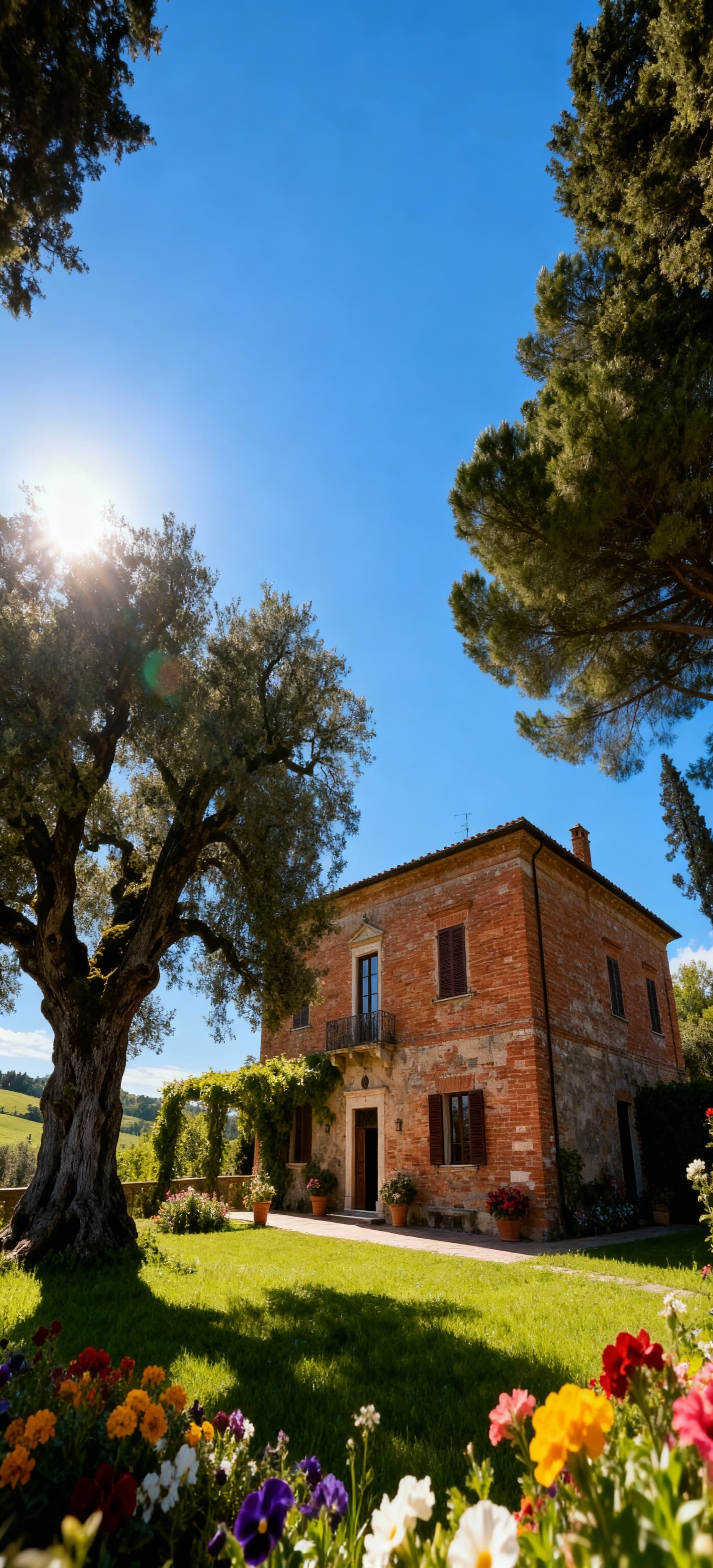 Elegant country estates for sale in the stunning Italian countryside, surrounded by vineyards and breathtaking landscapes.