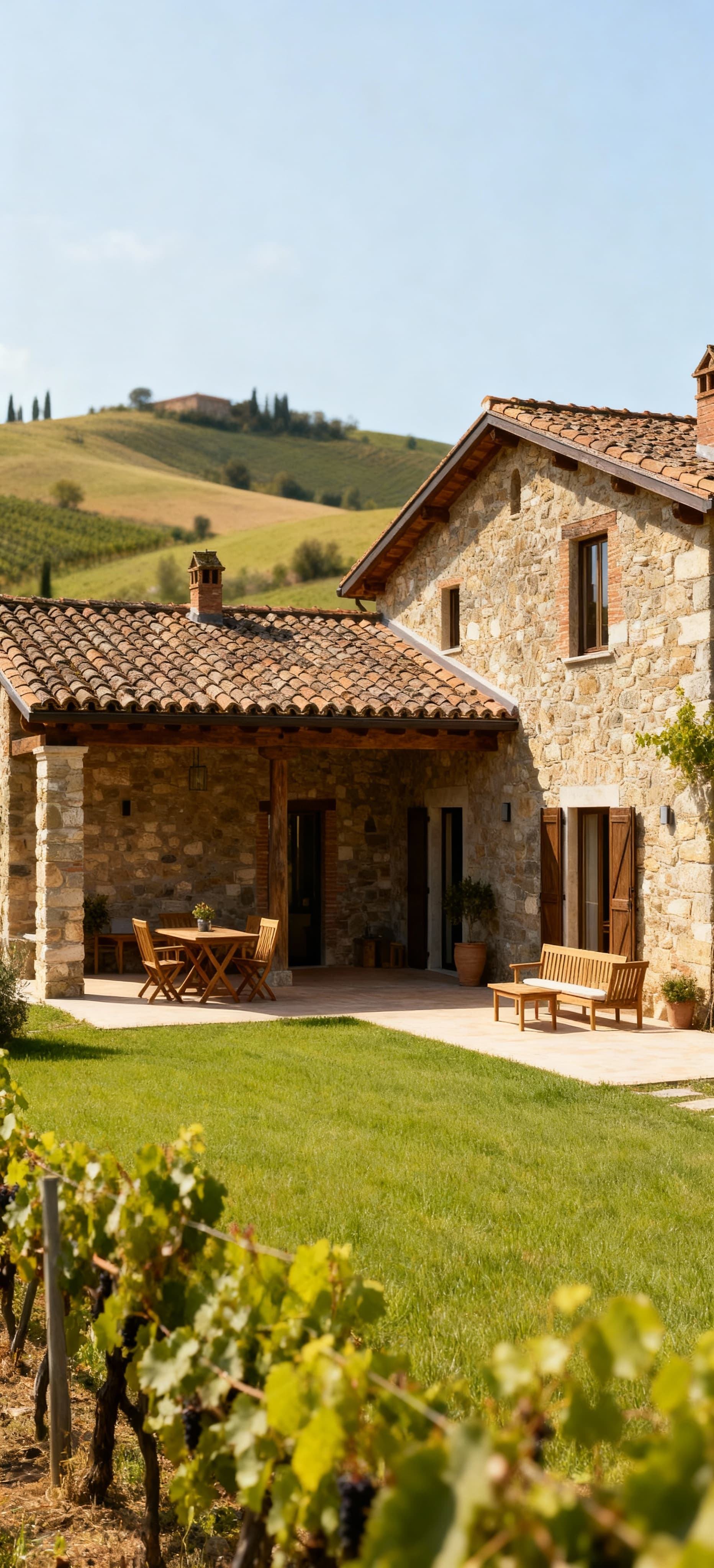 Apartments for sale in Alessandria, Campagna area, featuring scenic hillside views, vineyards, and elegant living spaces.