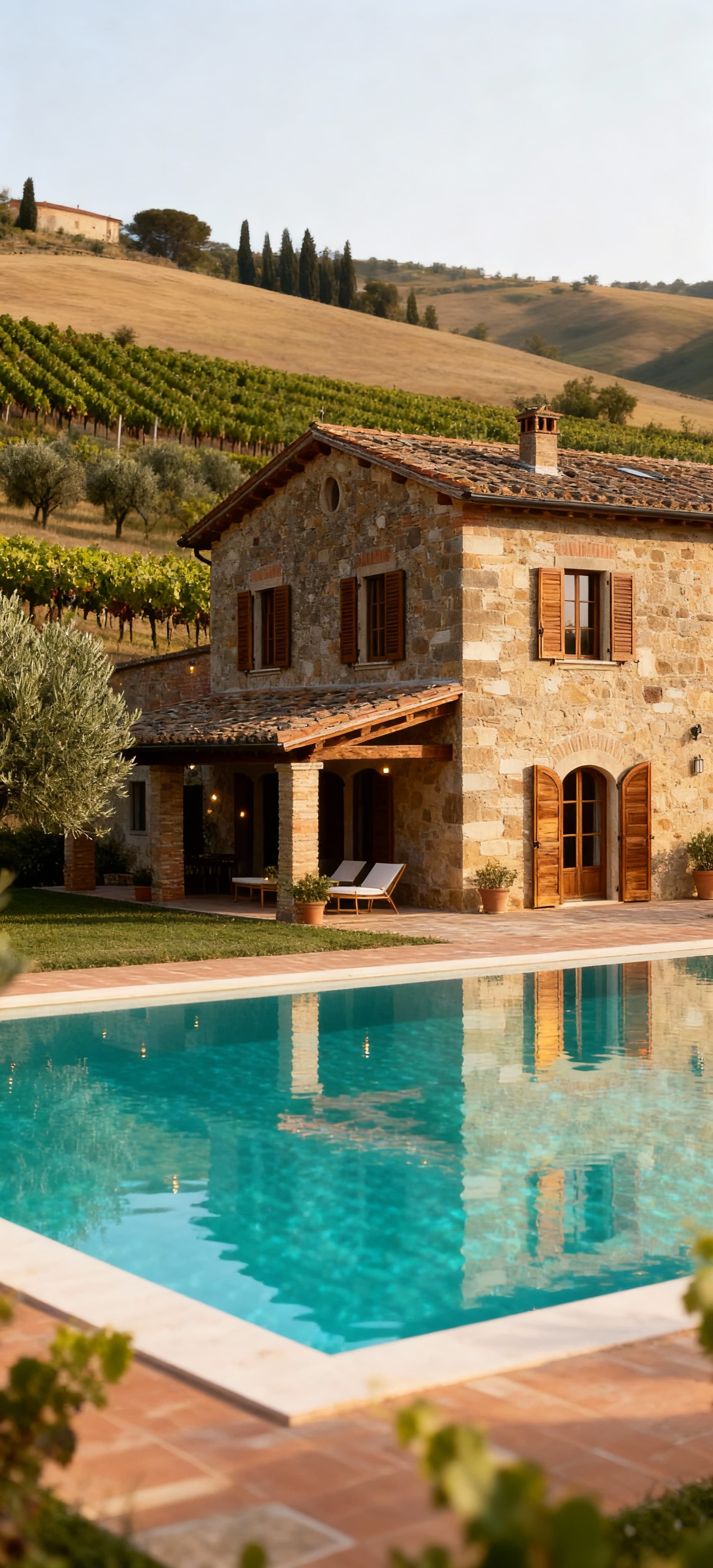 Luxury villas for sale in the Tuscan countryside, surrounded by breathtaking landscapes and historical charm.