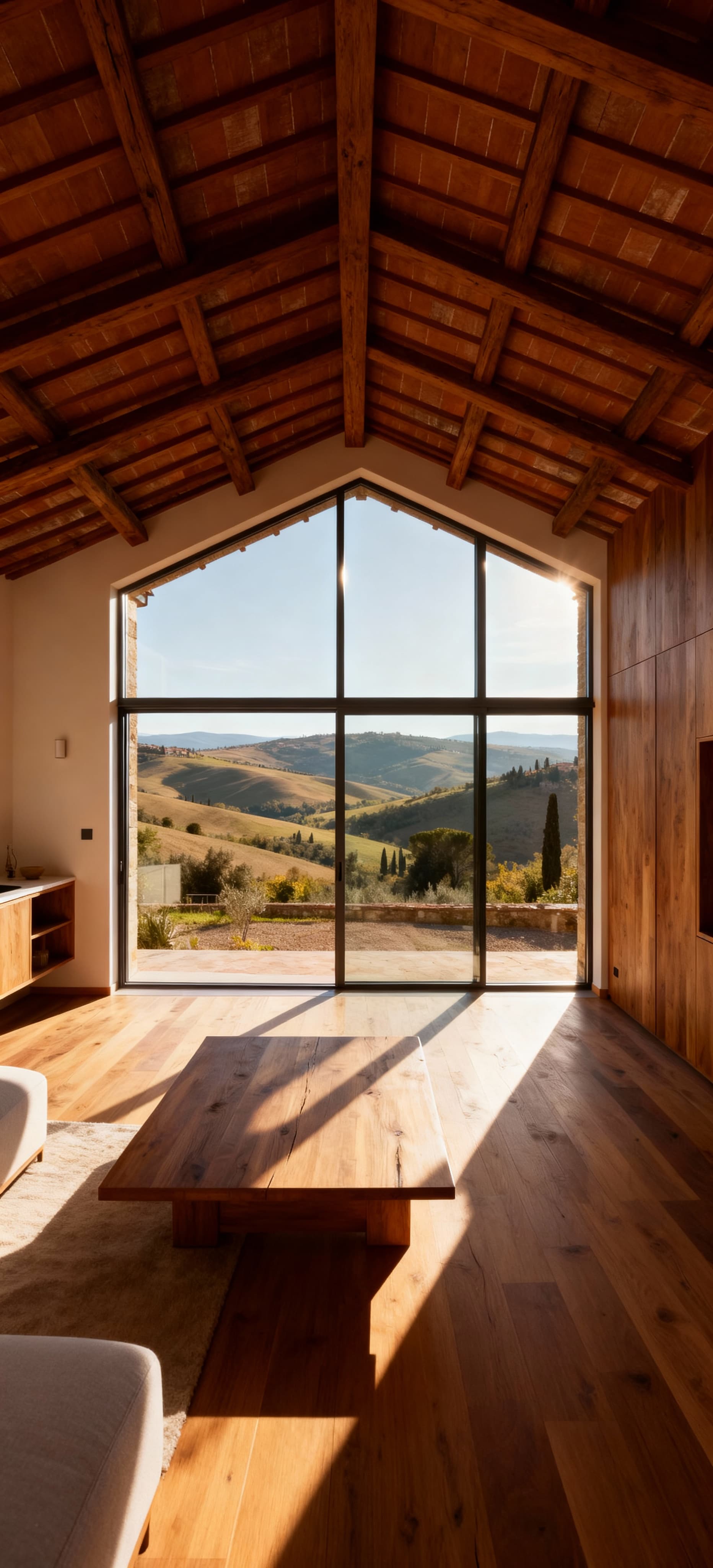 Beautiful Tuscany landscape featuring apartments for sale in Arezzo's Campagna area, surrounded by hills, vineyards, and olive groves.