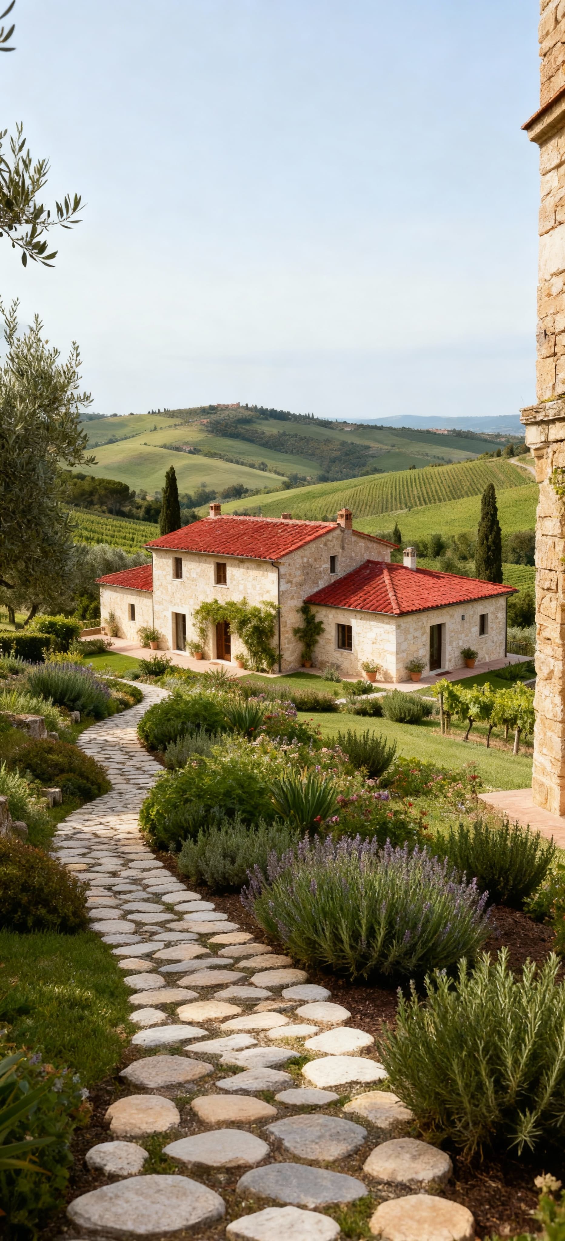 Rustic farmhouses for sale in the Florence countryside, surrounded by vineyards, olive groves, and stunning hills.
