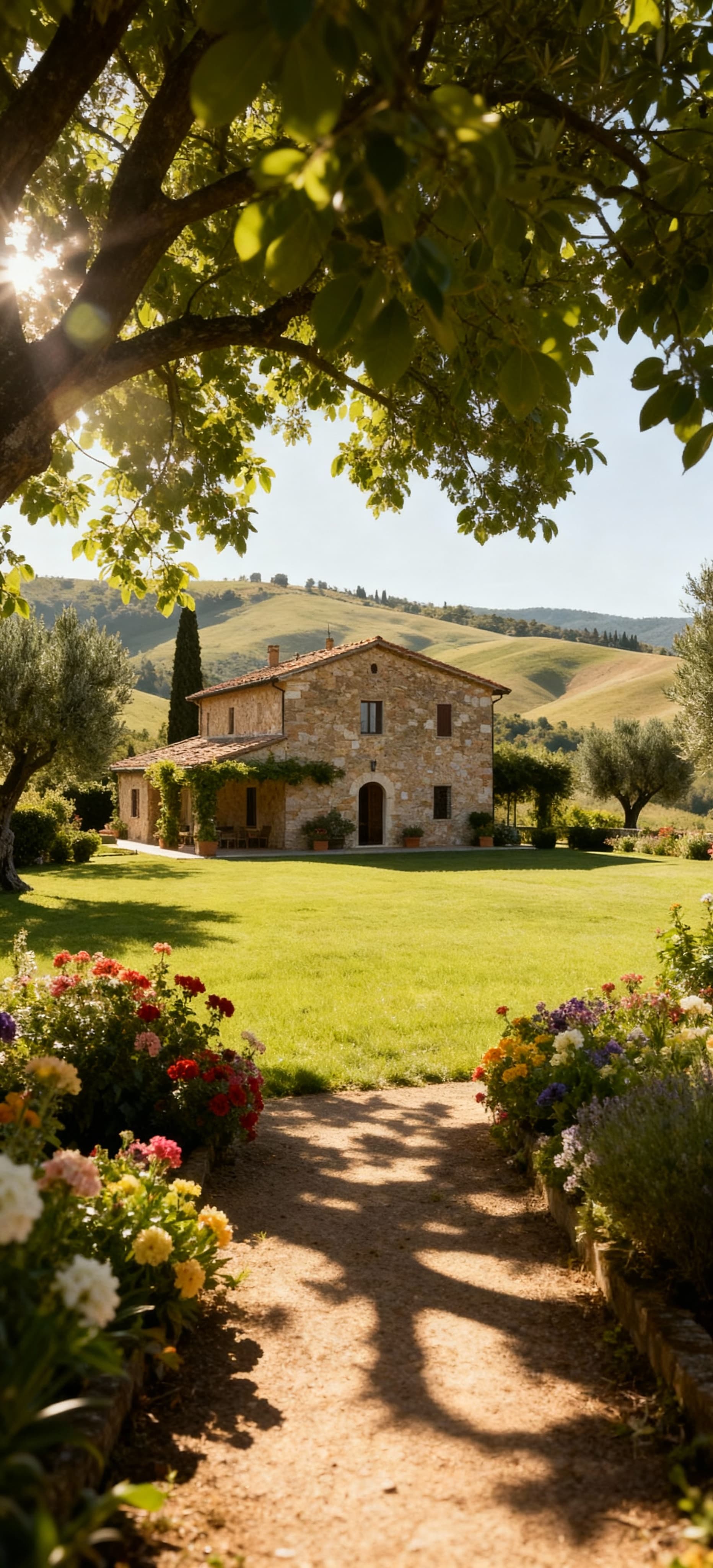 Elegant villas for sale in Florence's countryside, surrounded by stunning landscapes of hills, vineyards, and olive groves.