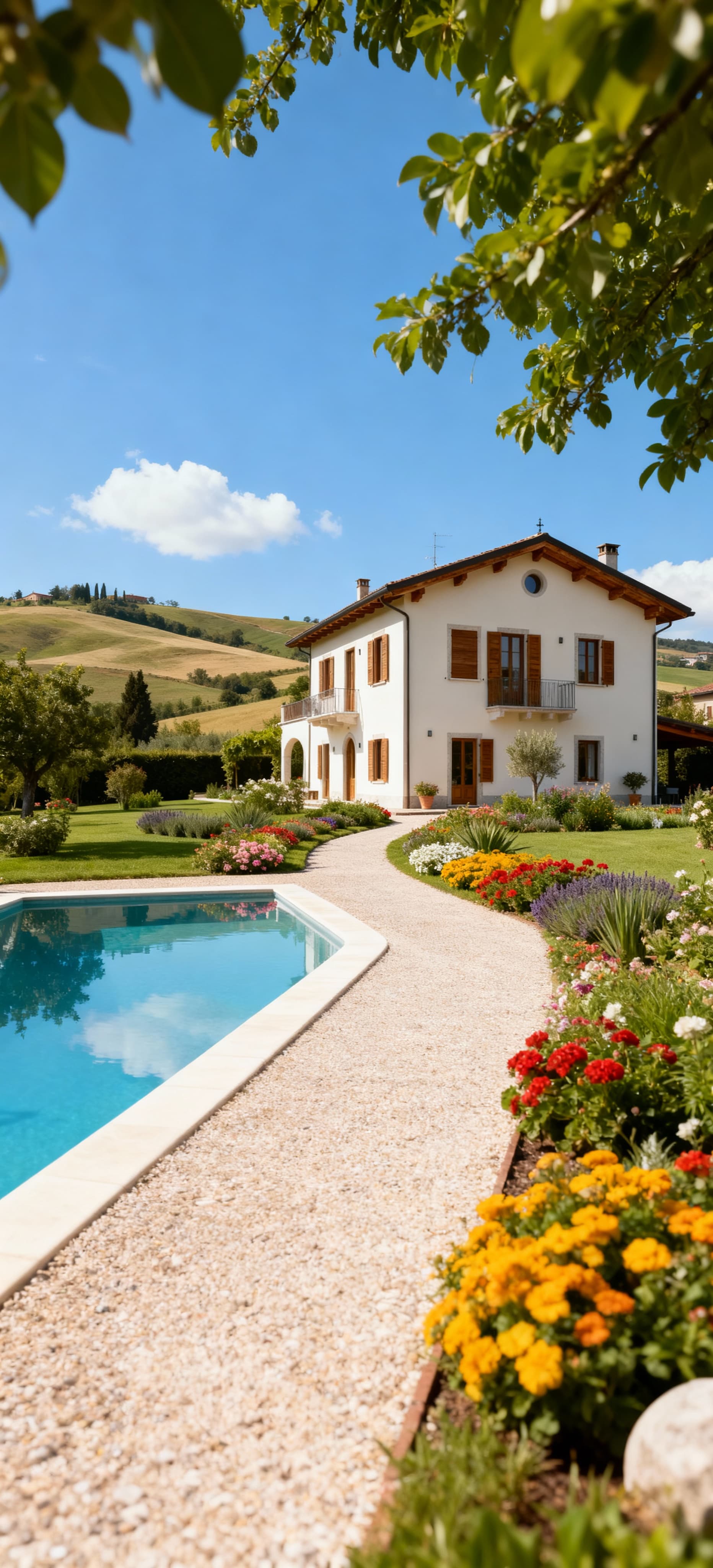 Luxury villas for sale in Piacenza's countryside, surrounded by hills, historic castles, and breathtaking landscapes.
