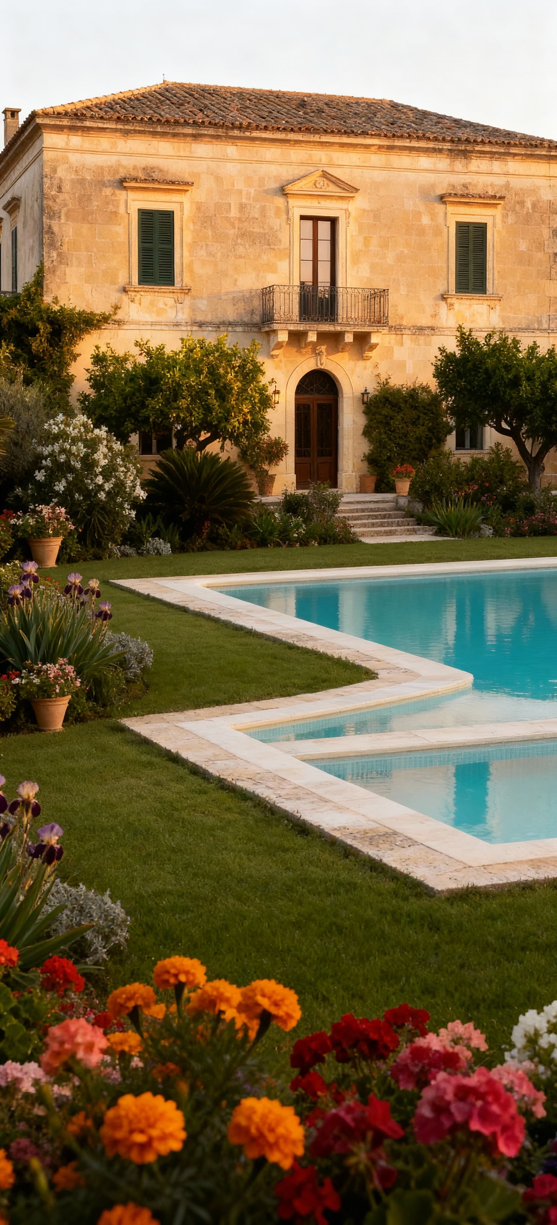 Luxury villas for sale in Ragusa's countryside, surrounded by olive groves and stunning natural landscapes.