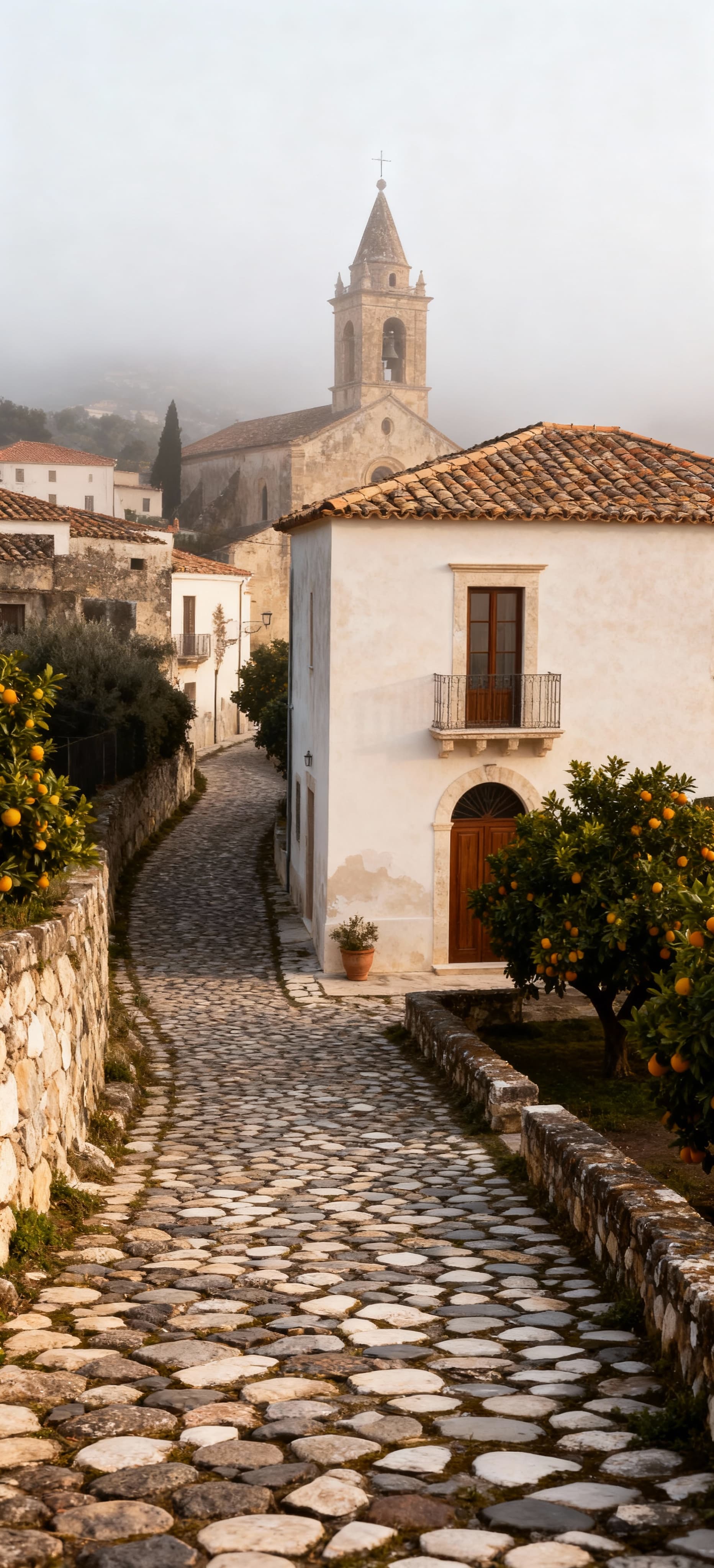 Rustic homes for sale in Syracuse's countryside, showcasing scenic views of citrus groves and hills, blending nature and culture.