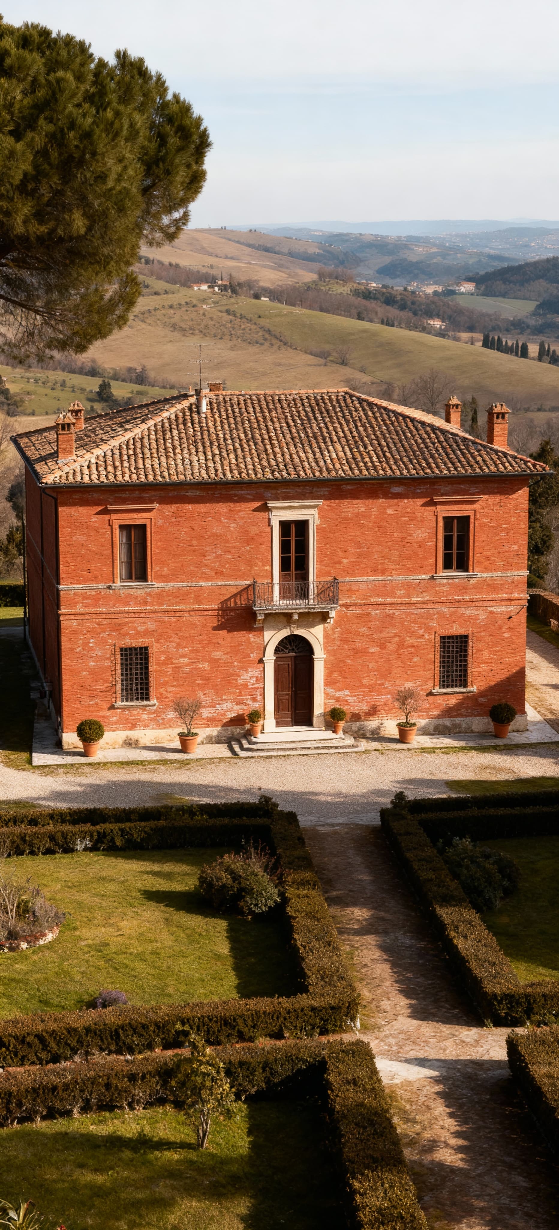 Luxury properties for sale in Macerata, Marche, featuring stunning views, elegant architecture, and lush gardens.