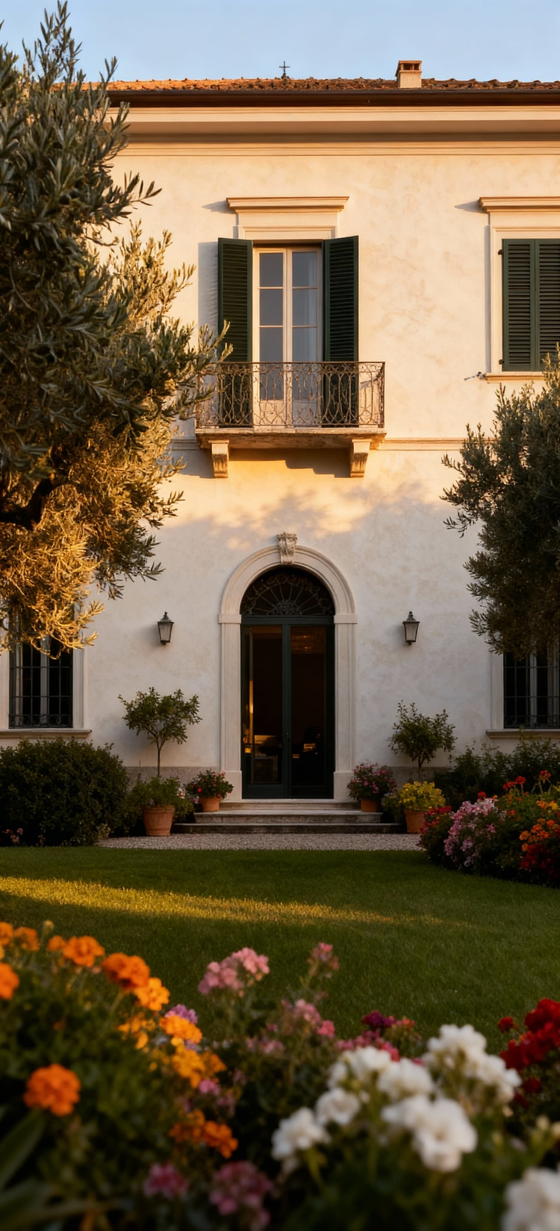 Luxury properties for sale in Genoa's Campagna area, featuring elegant villas, pools, and stunning sea views amidst olive trees.