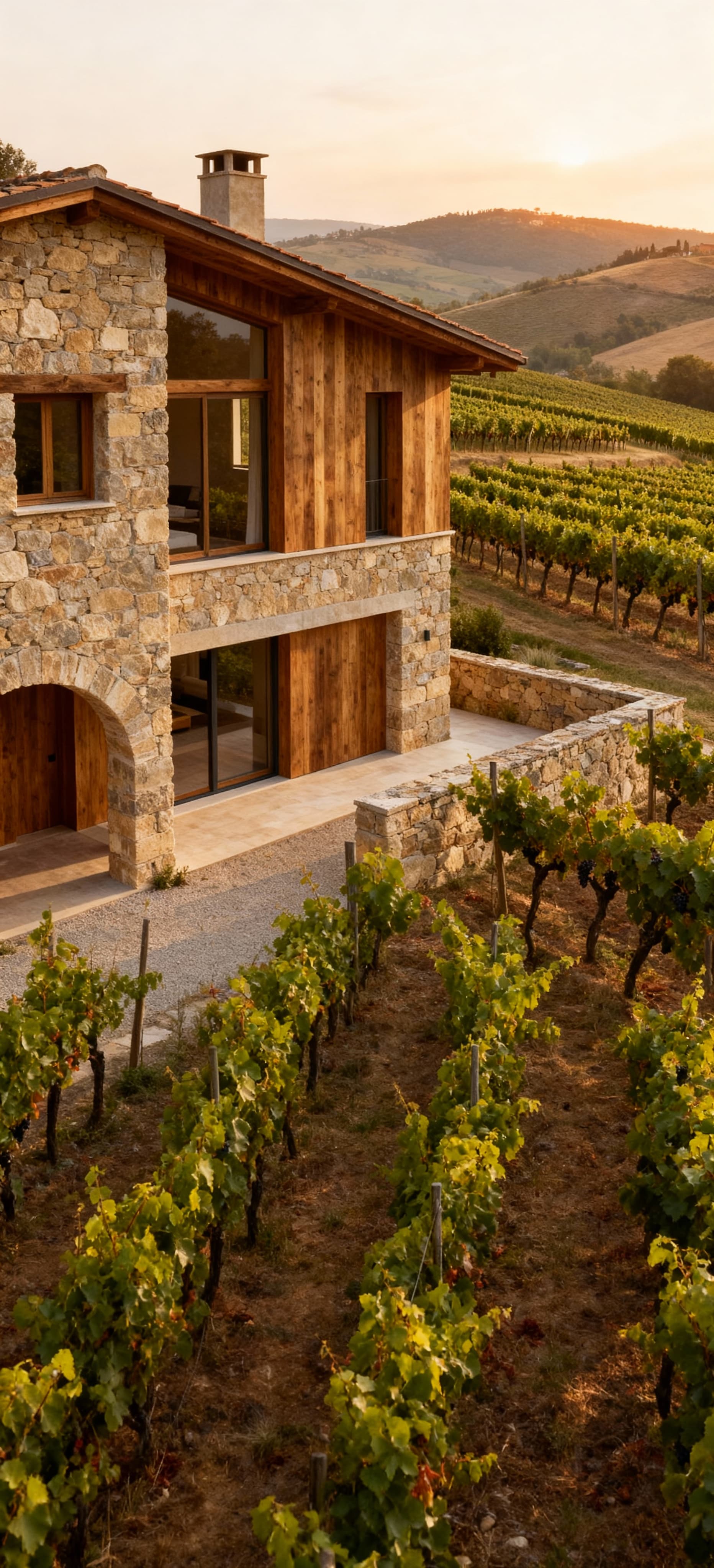 Luxury villas for sale in the Vineyards region, surrounded by lush vineyards and breathtaking landscapes.