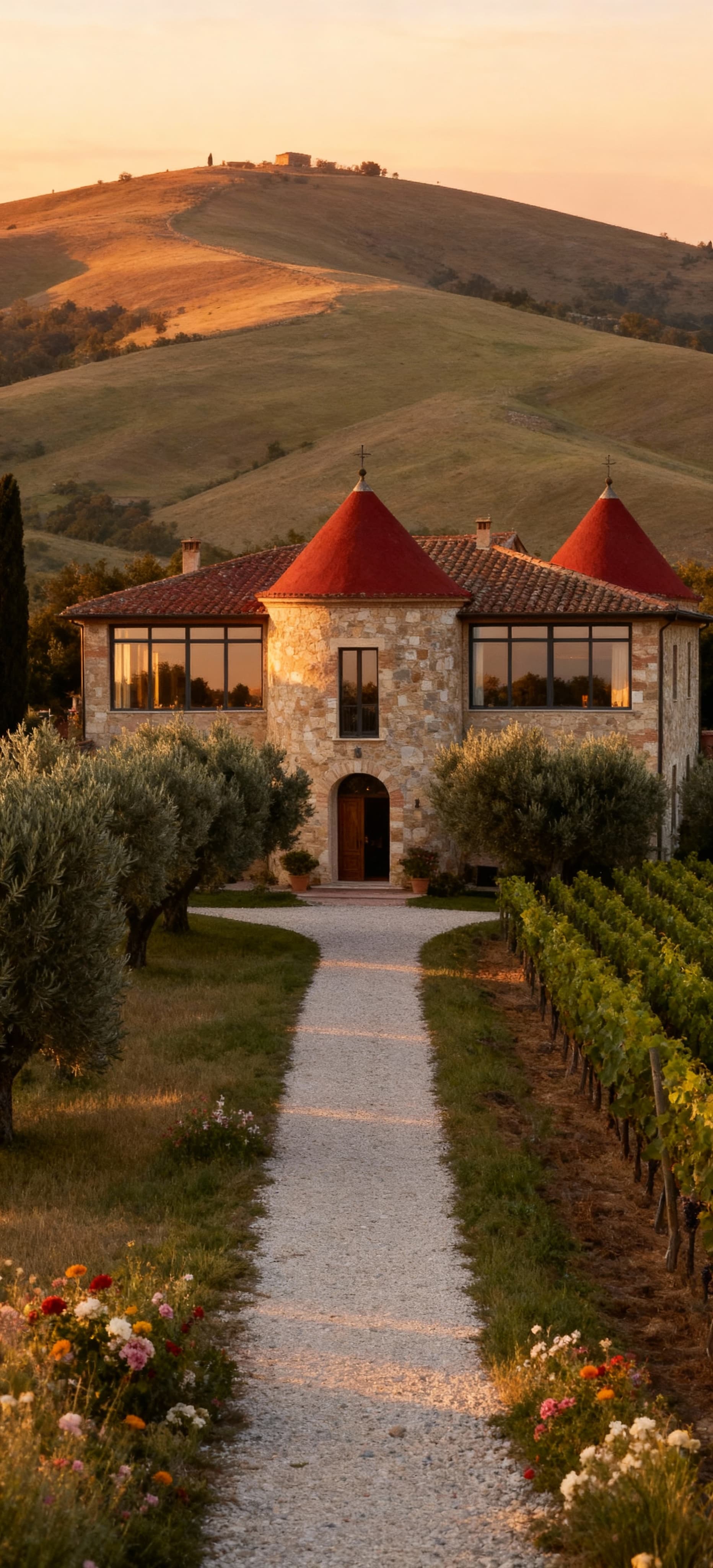 Charming farms for sale in Grosseto, Tuscany, featuring vineyards, olive groves, and stunning countryside views.