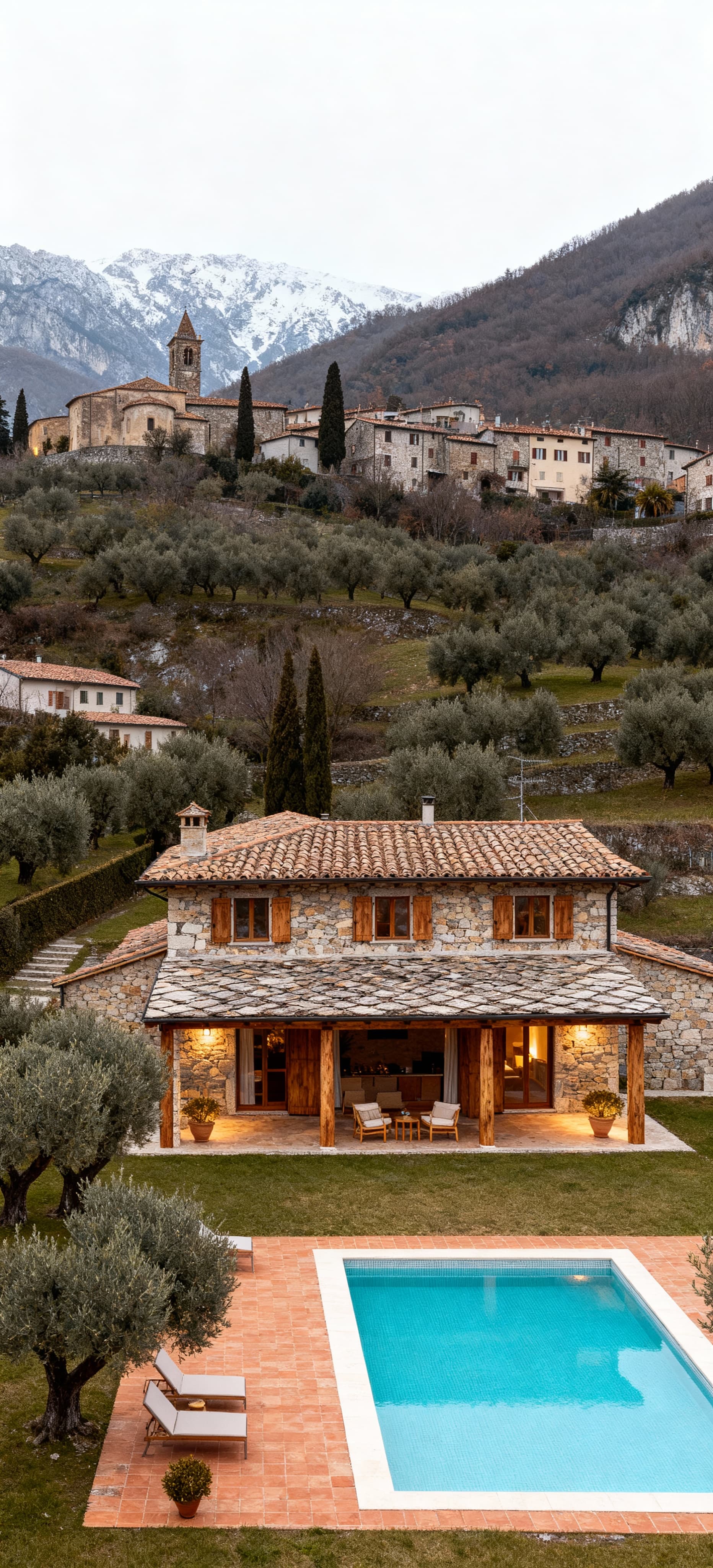 Rustic villas for sale in Macerata's countryside, showcasing traditional Marche architecture amidst stunning landscapes.