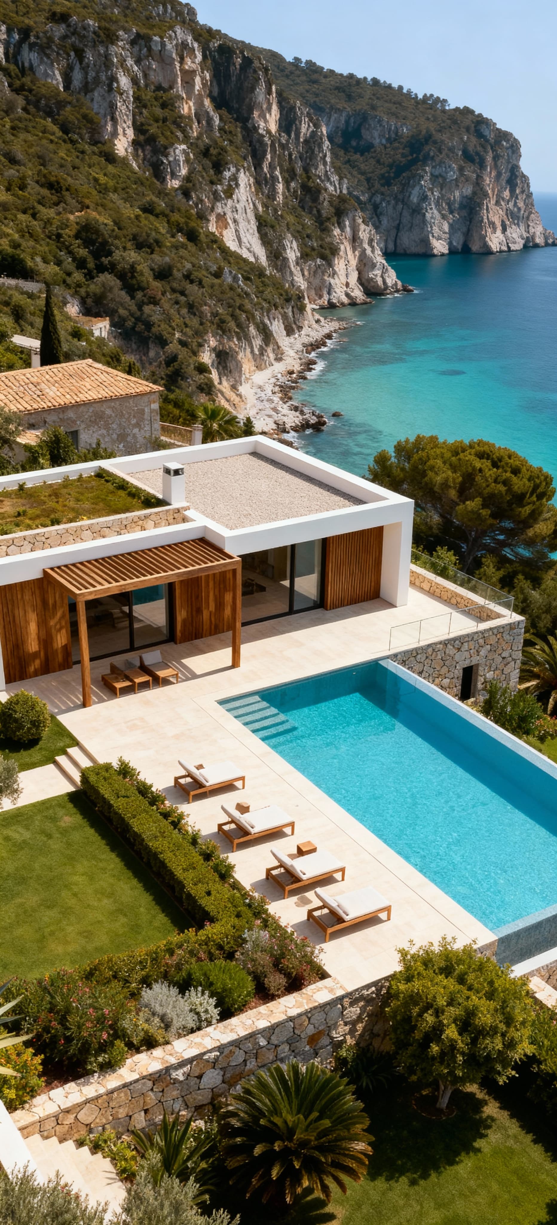 Luxury villas for sale in Messina by the sea, featuring stunning views and Mediterranean architectural style.