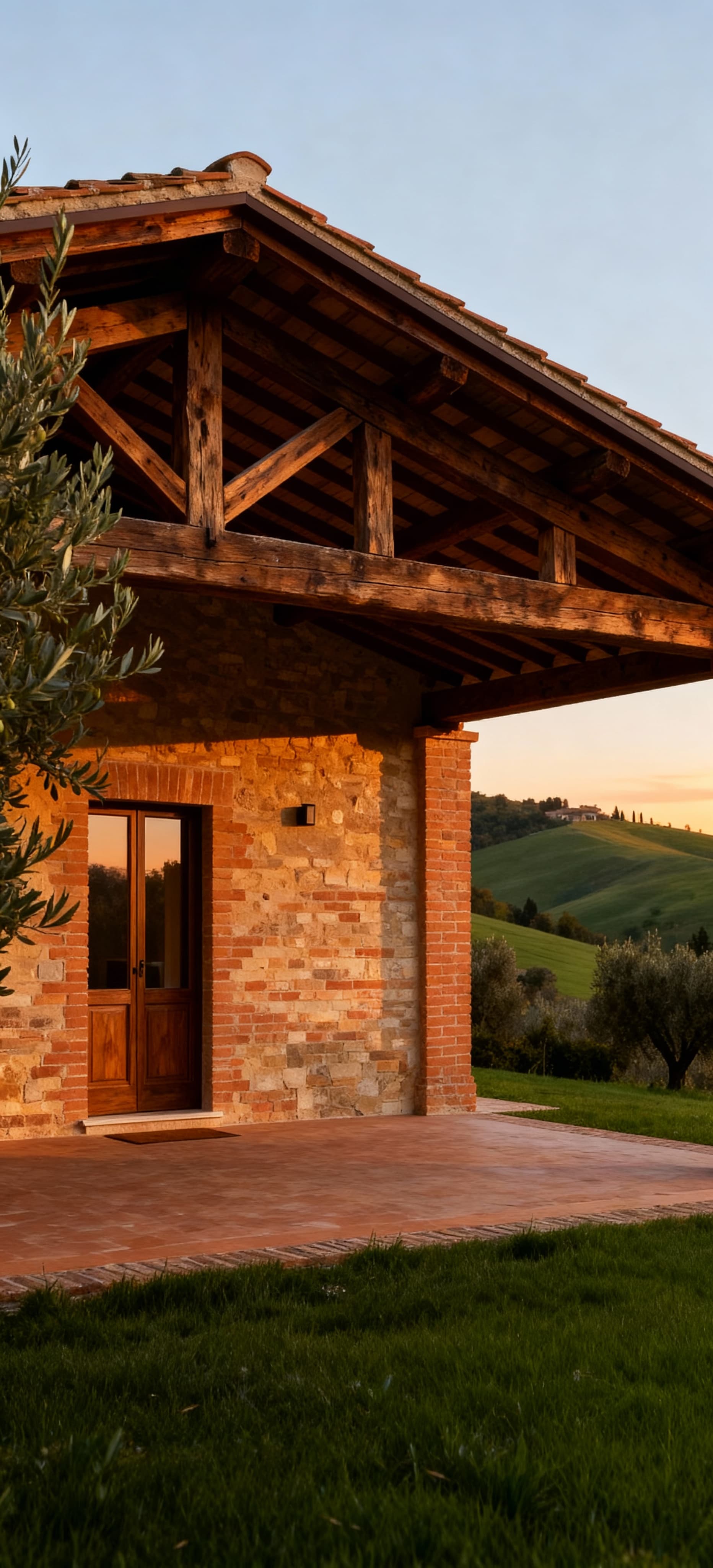 Rustic farmhouses for sale in Perugia's coastal area, surrounded by ancient olive trees and stunning countryside views.