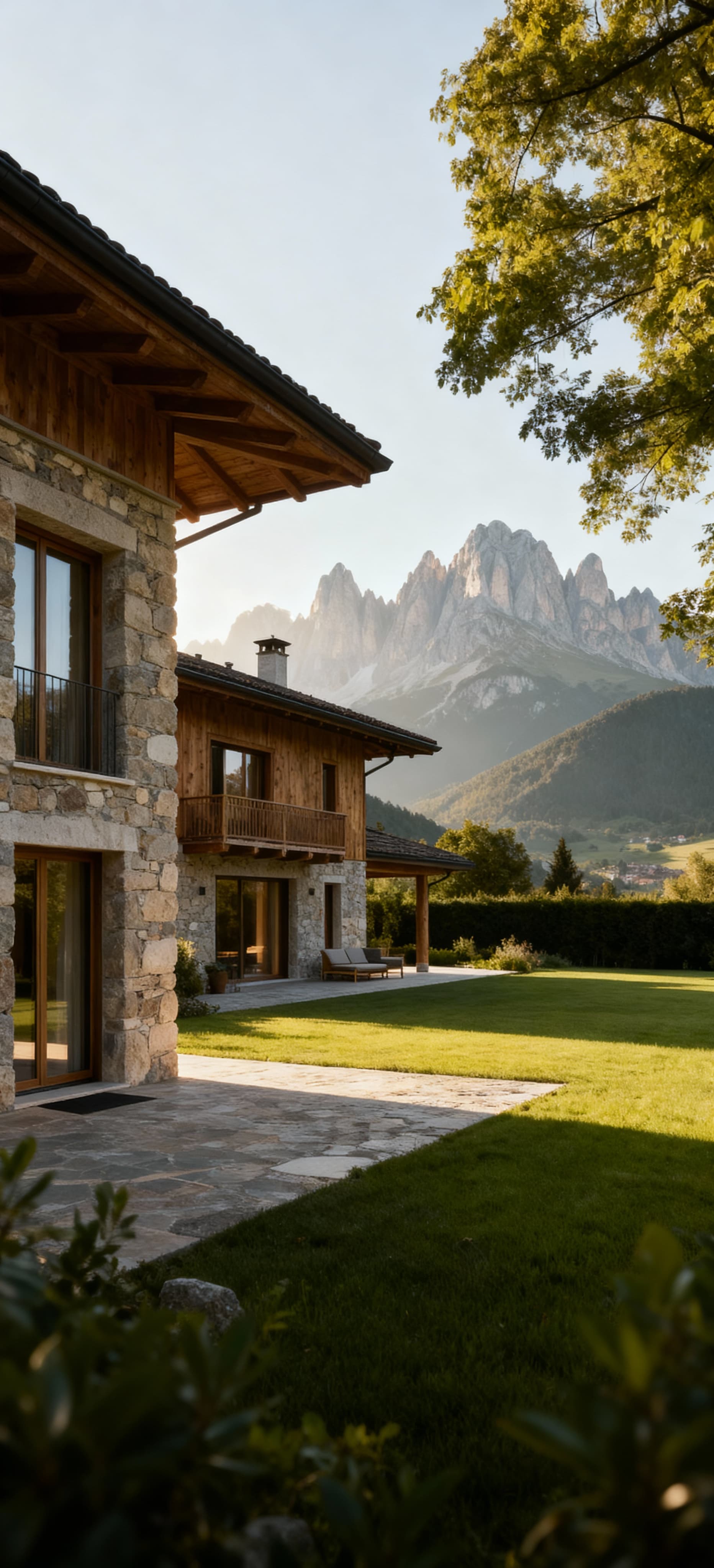 Luxury real estate for sale in Trento's mountainous area, showcasing stunning Dolomite views and elegant residences.