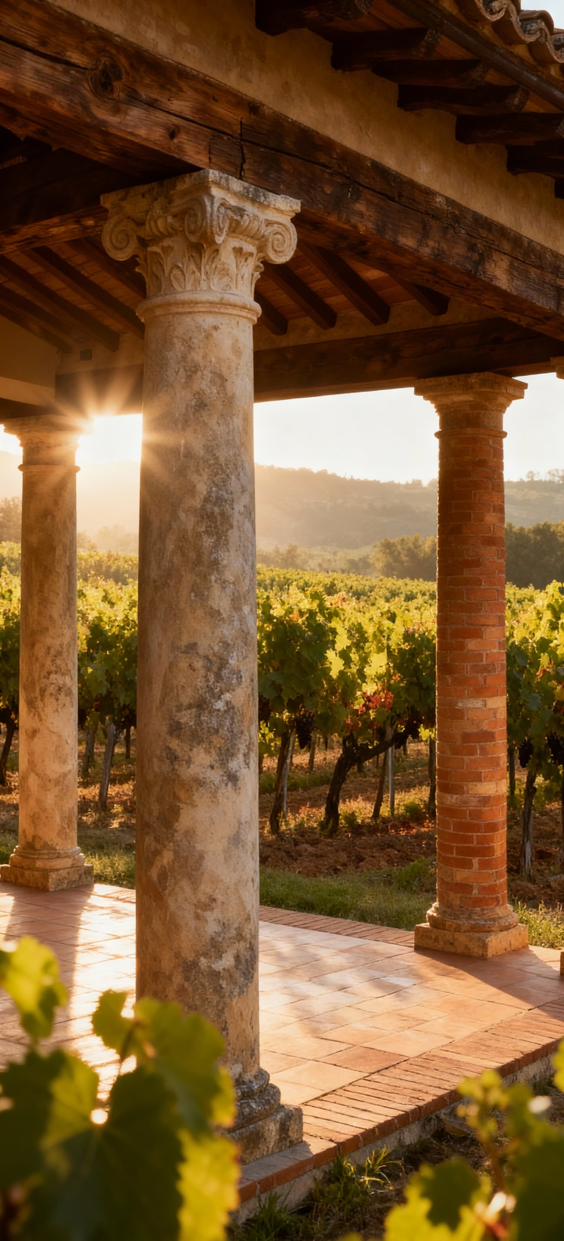 Charming Tuscan farmhouses for sale in Florence, surrounded by rolling hills, vineyards, and olive groves in a serene landscape.