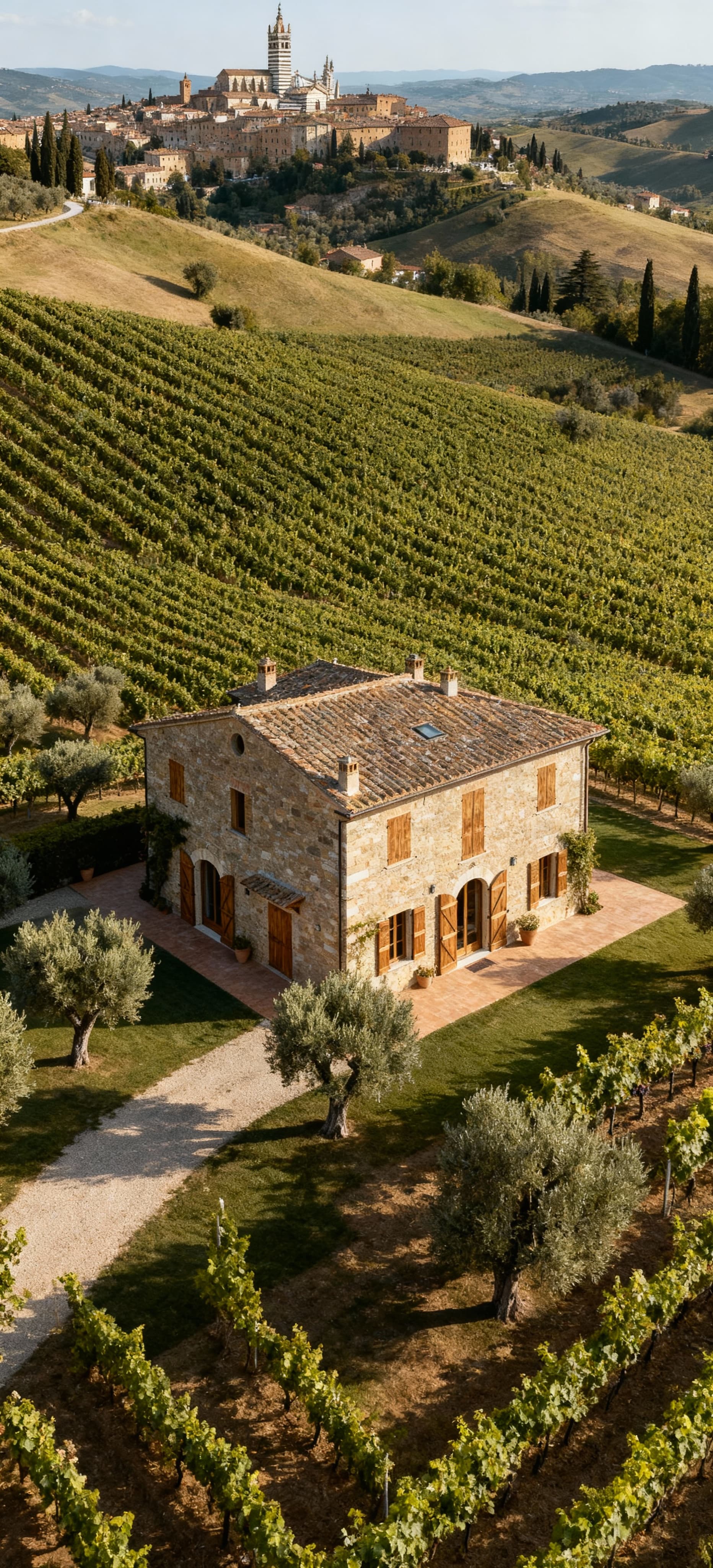 Independent houses for sale in Siena's Campagna area, featuring beautiful landscapes, vineyards, and Tuscan architectural styles.