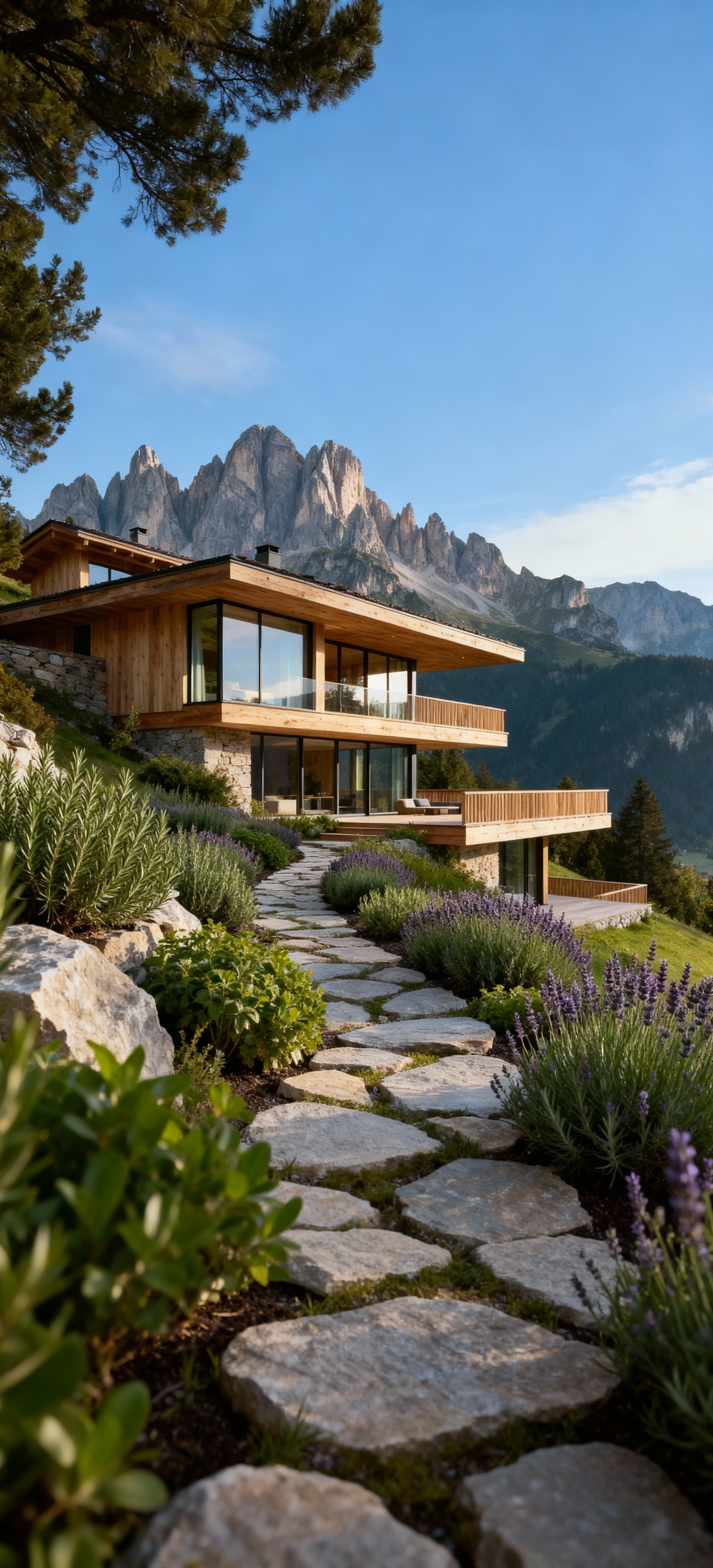 Luxury villas for sale in Trento's mountain area, nestled in the breathtaking Dolomites, blending nature with elegance.