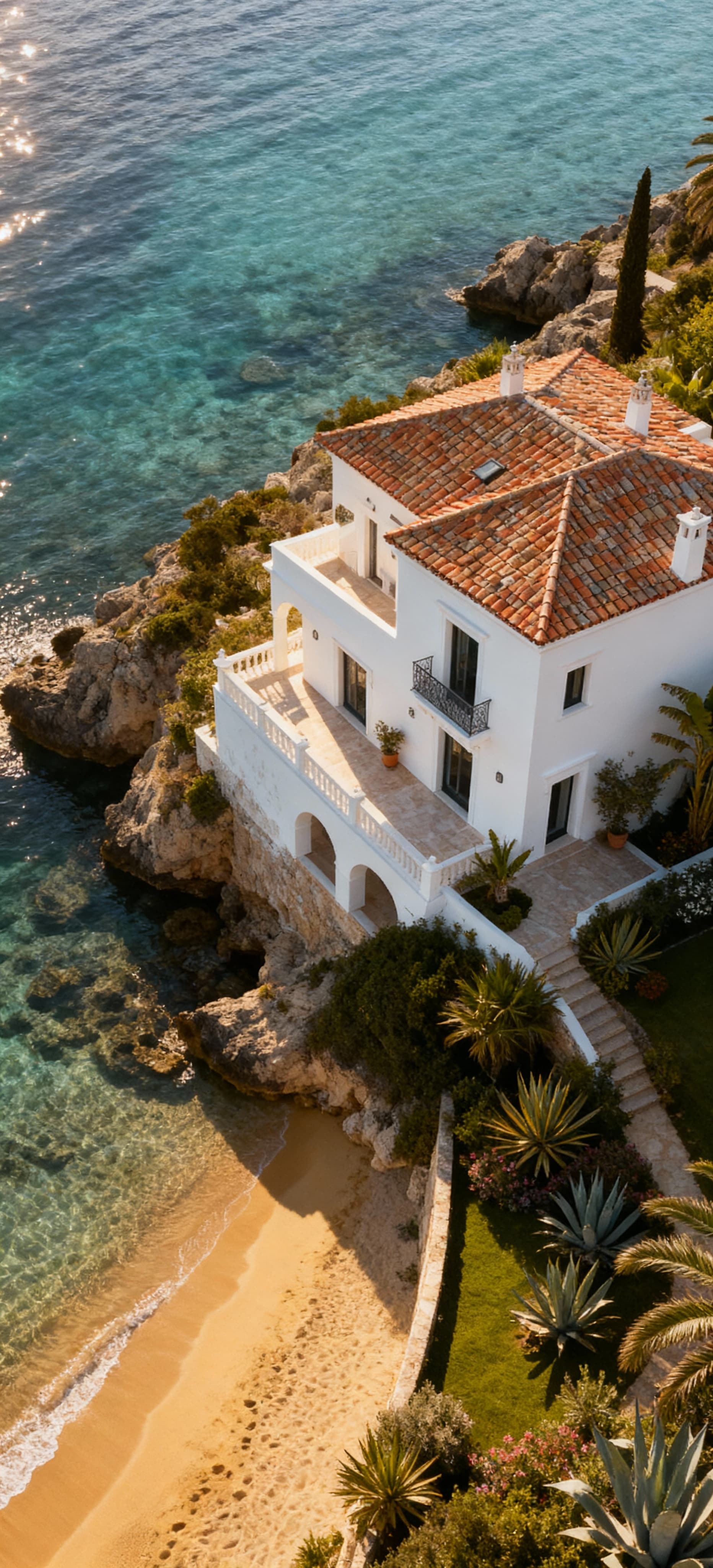 Luxury properties for sale in Campania's coastal area, featuring stunning sea views and elegant architectural designs.