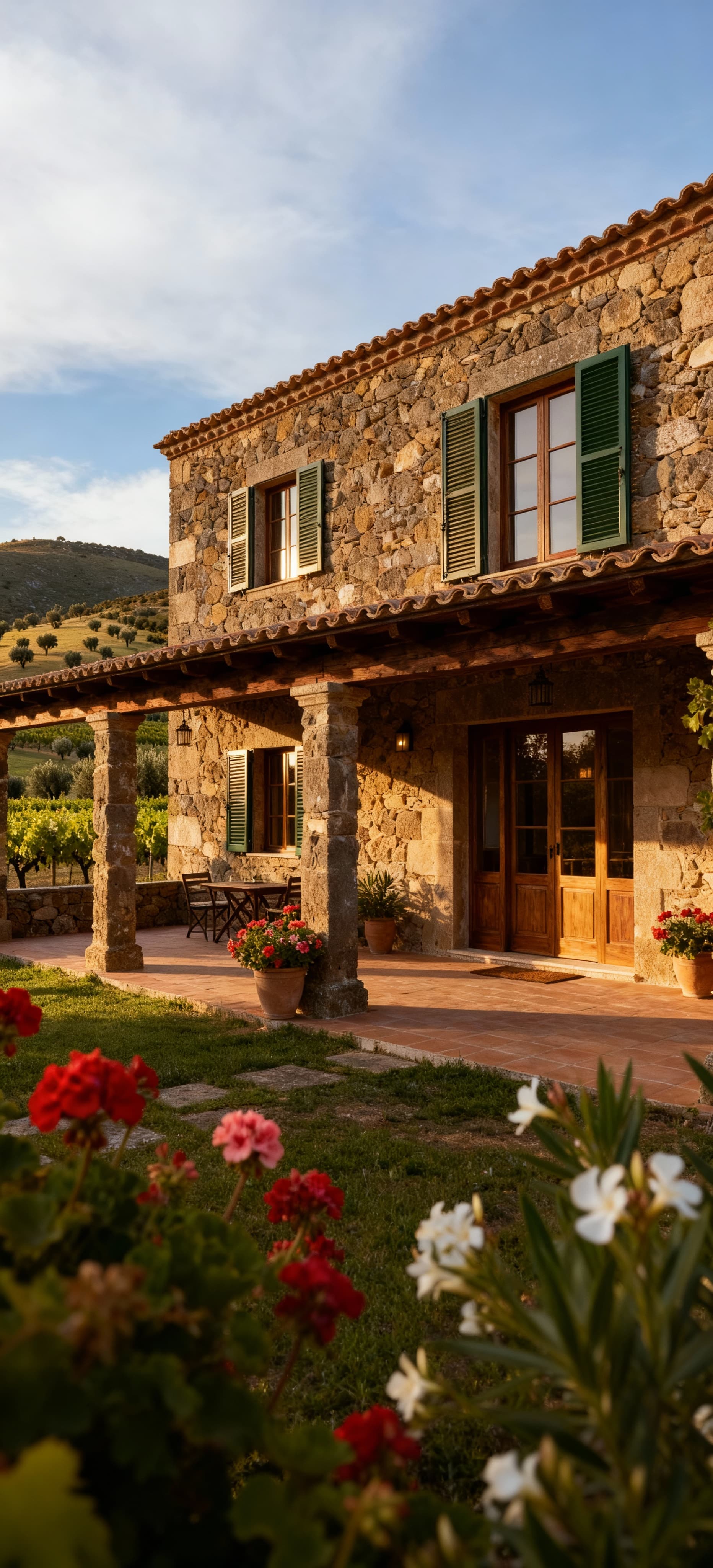 Charming rural homes for sale in Nuoro, Sardinia, showcasing olive groves, vineyards, and stunning landscape views.