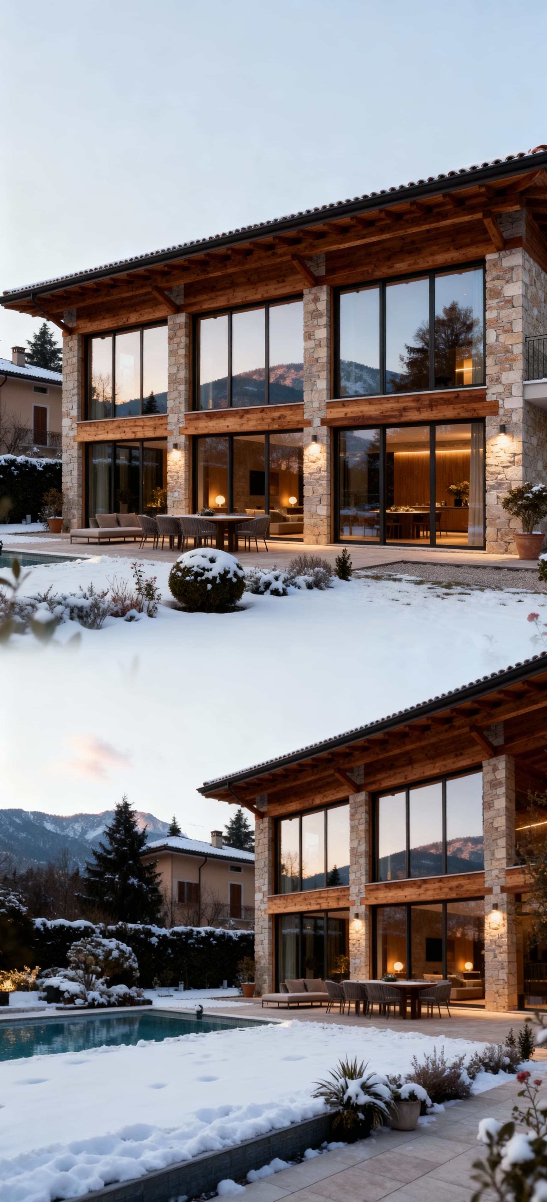 Independent houses for sale in Pordenone, showcasing stunning Alpine views and a vibrant historical center ideal for modern living.