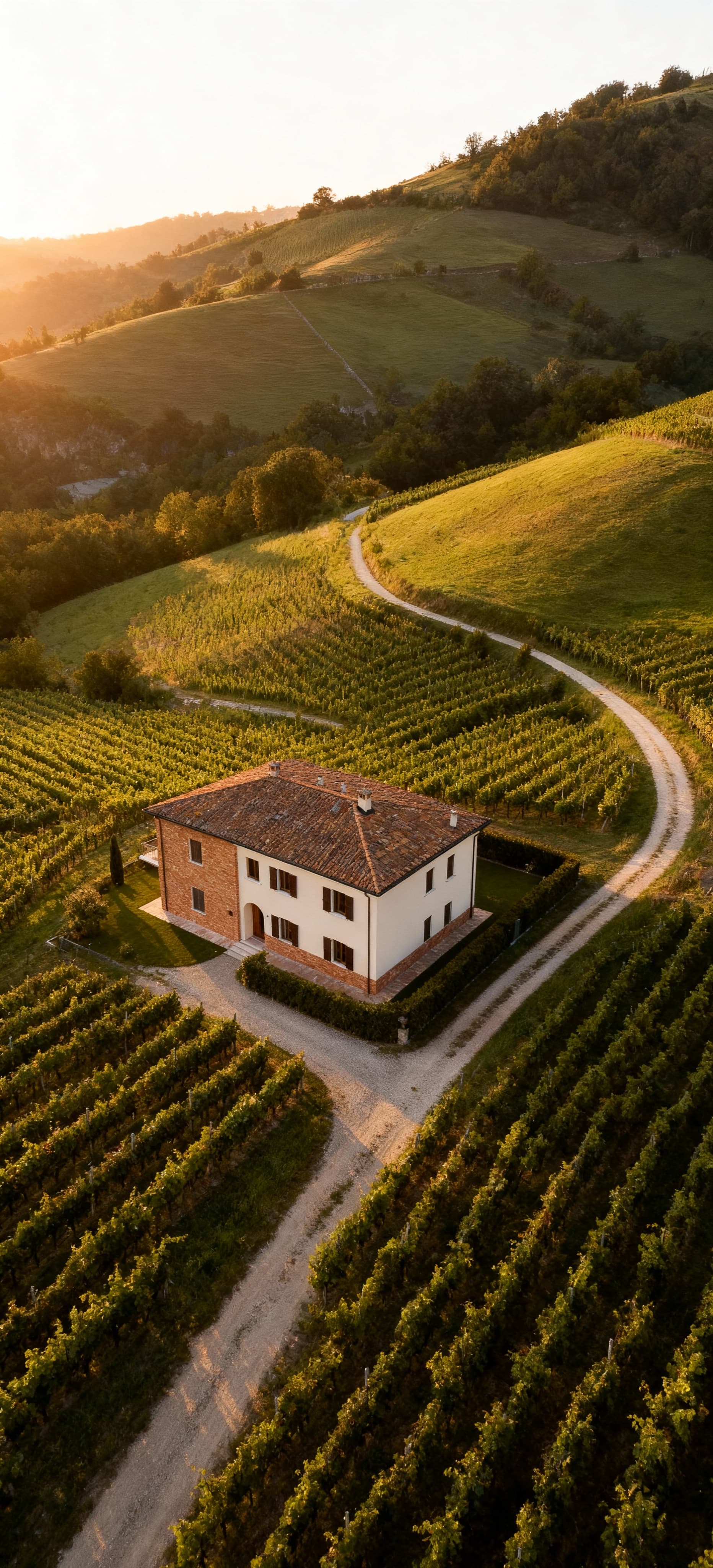 Independent houses for sale in the serene Campagna area of Vicenza, Veneto, surrounded by hills and vineyards.