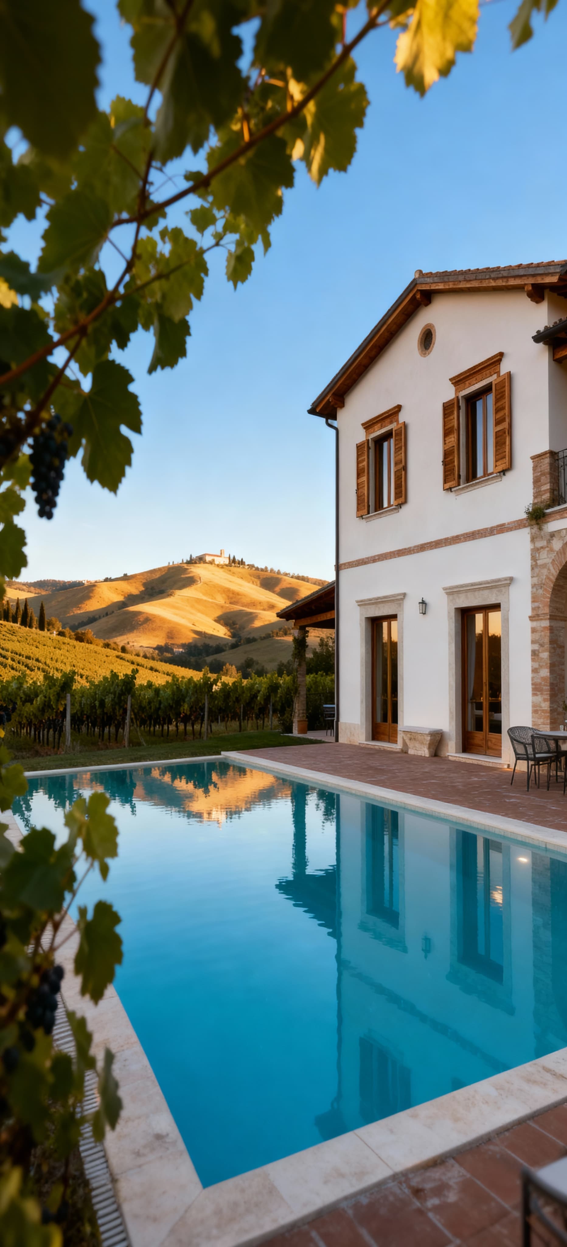 Historic buildings for sale in Fermo countryside, surrounded by hills and vineyards, offering unique luxury investment opportunities.