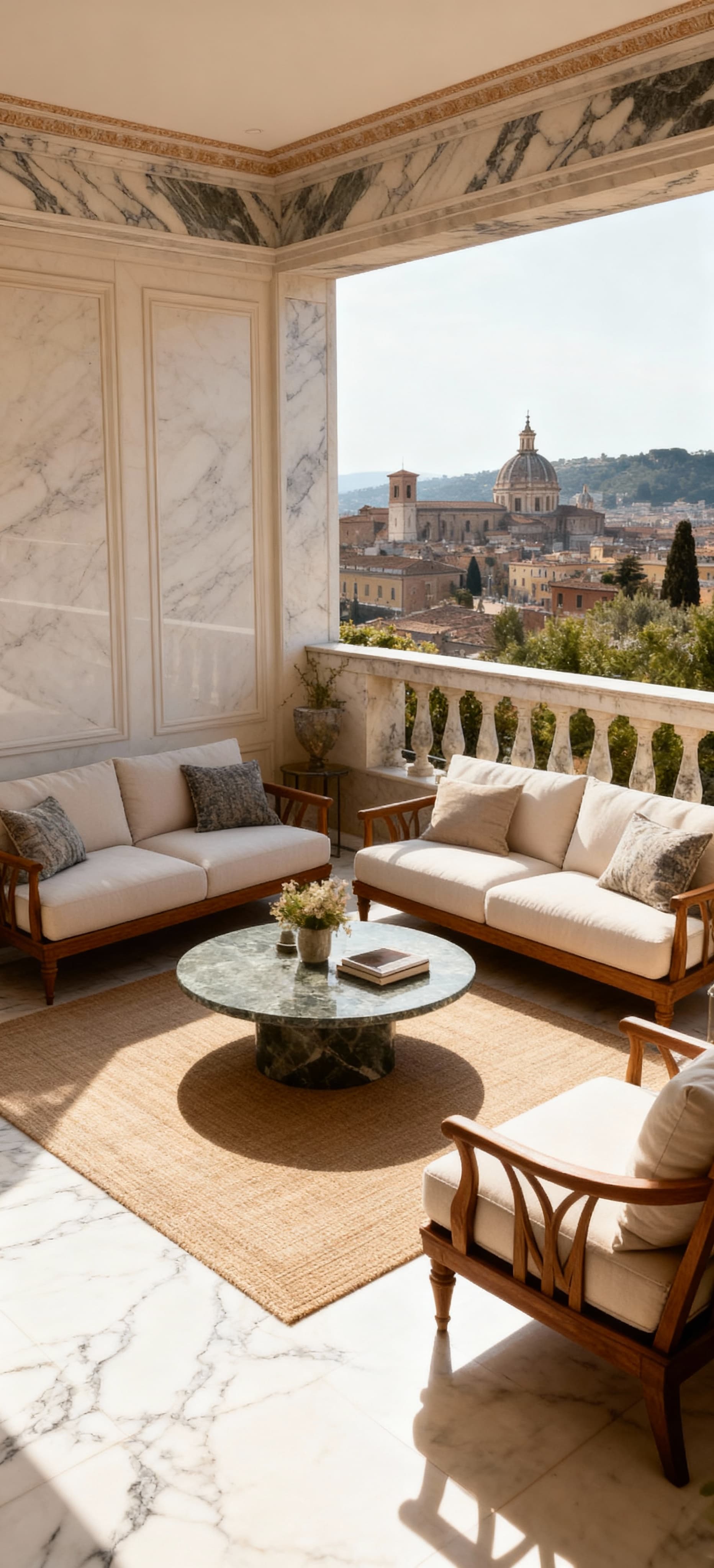 Luxury penthouses for sale in Lazio, featuring breathtaking views, elegant interiors, and expansive terraces in a historic region.