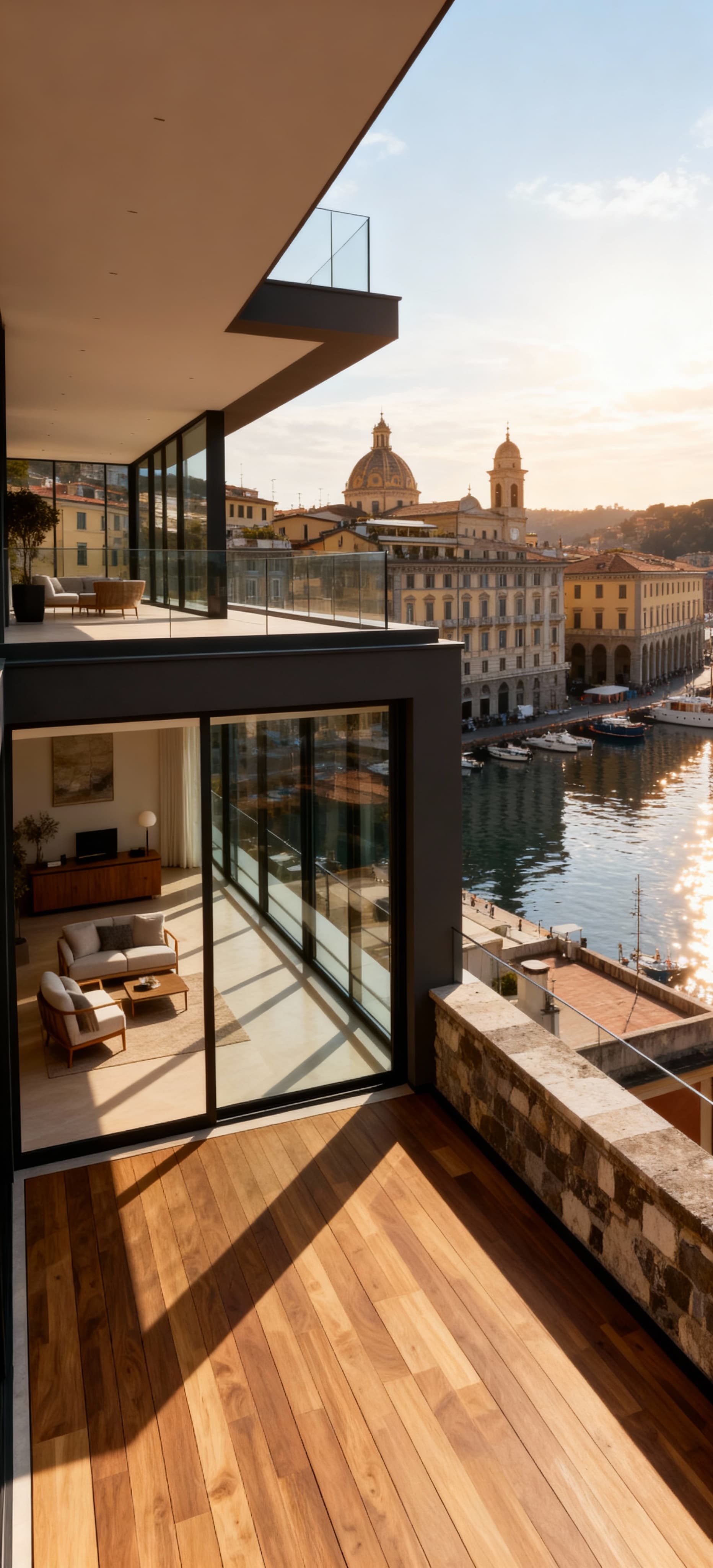 Luxury penthouses for sale in Genoa featuring sea views, spacious terraces, and a blend of tradition and modernity.