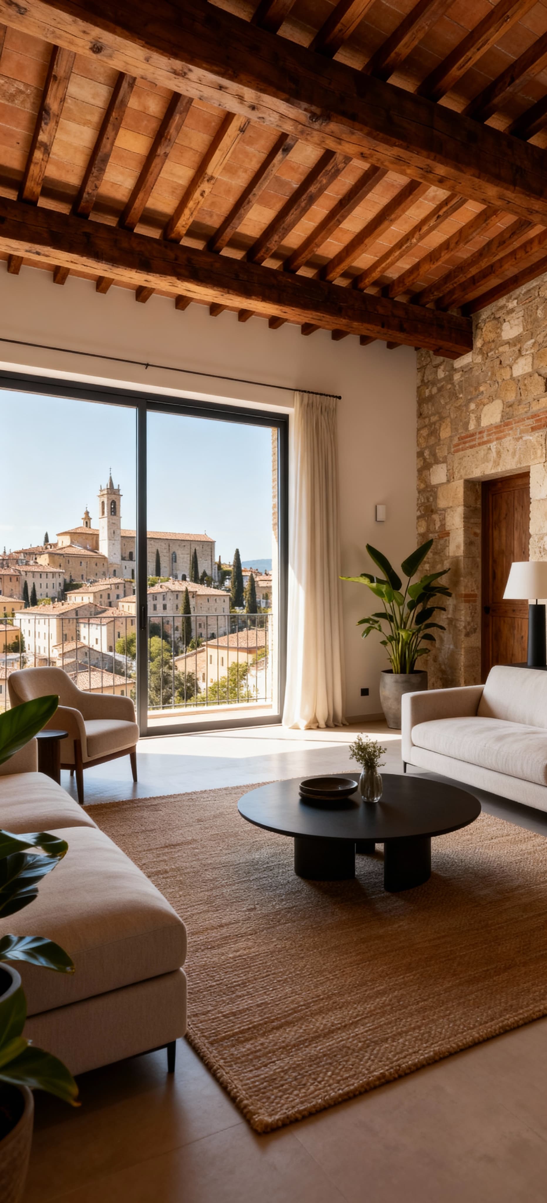 Appartamento elegante in vendita a Perugia con vista sul centro storico, unione di modernità e dettagli storici.