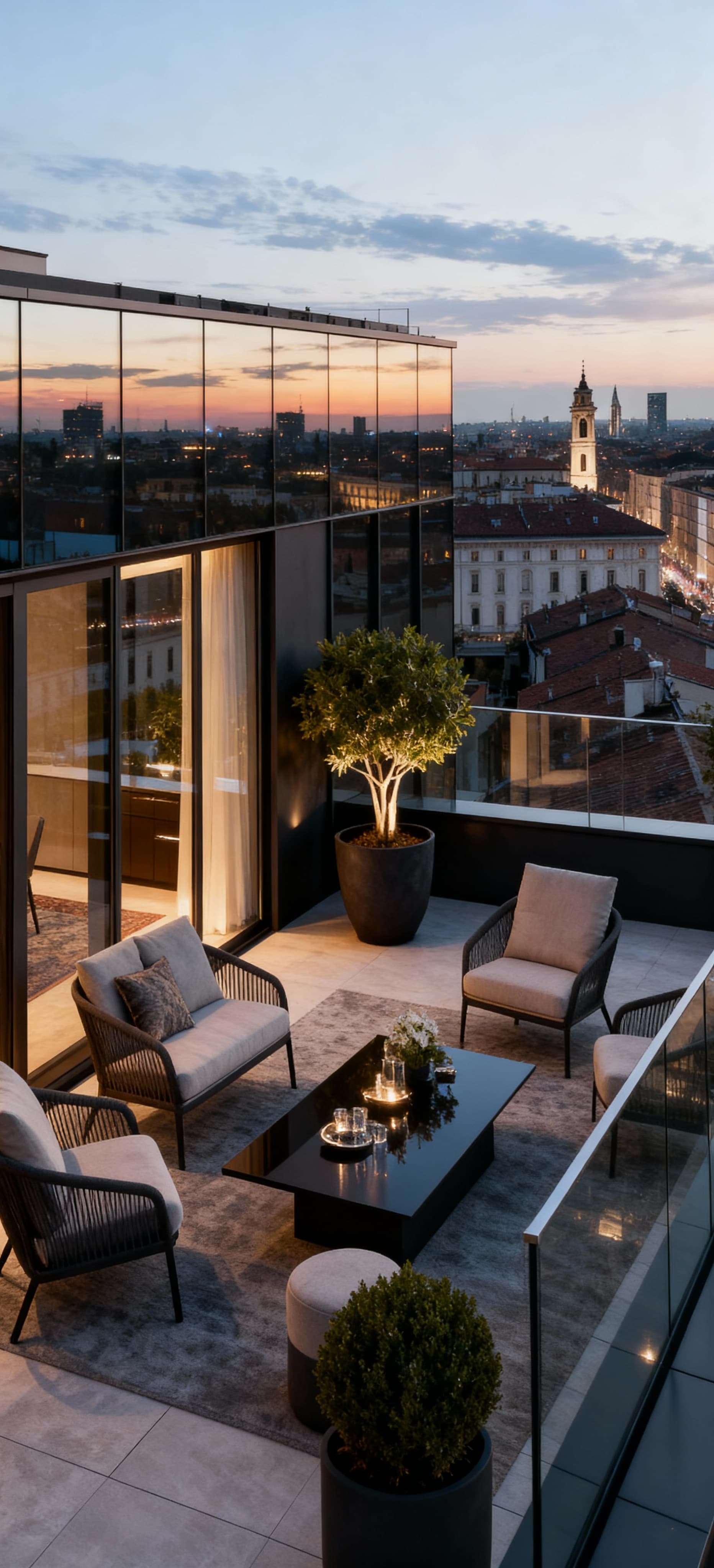 Luxury penthouses for sale in Milan, featuring modern design, panoramic terraces, and upscale amenities for contemporary living.