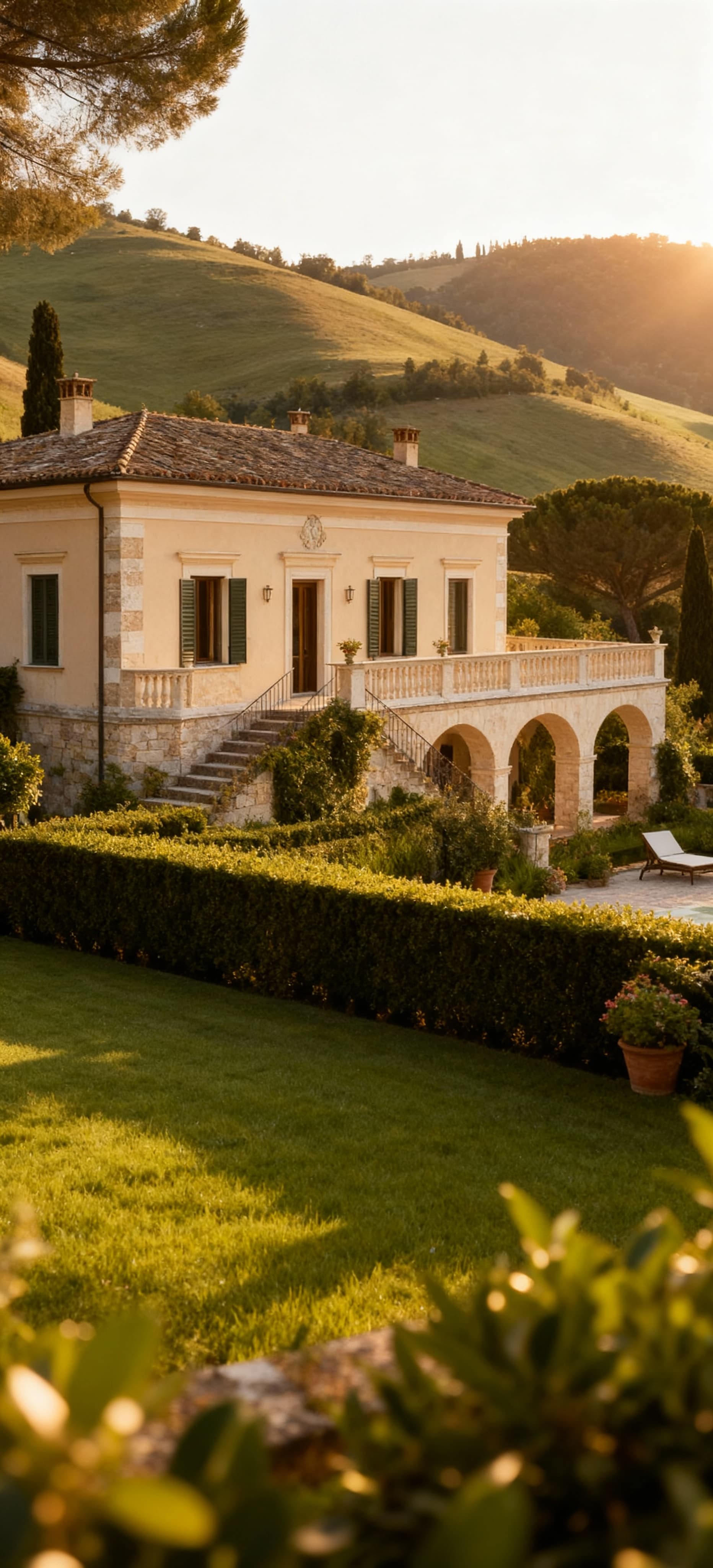 Elegant villas for sale in Ascoli Piceno, featuring lush greenery and refined architecture for peaceful urban living.