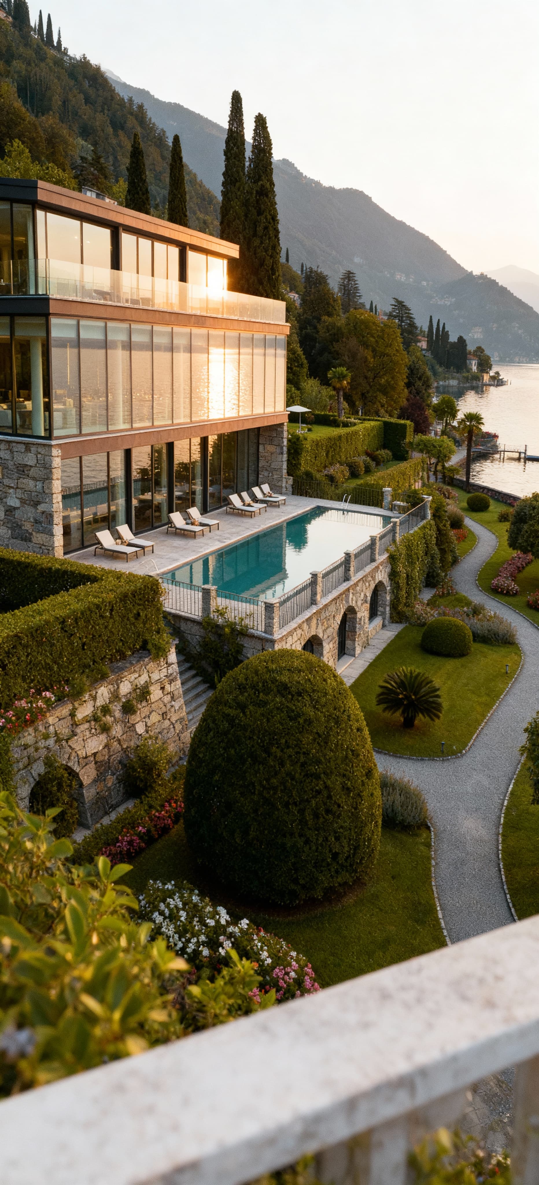 Hotels for sale at Lake Maggiore, showcasing stunning natural scenery and appealing to international tourists.