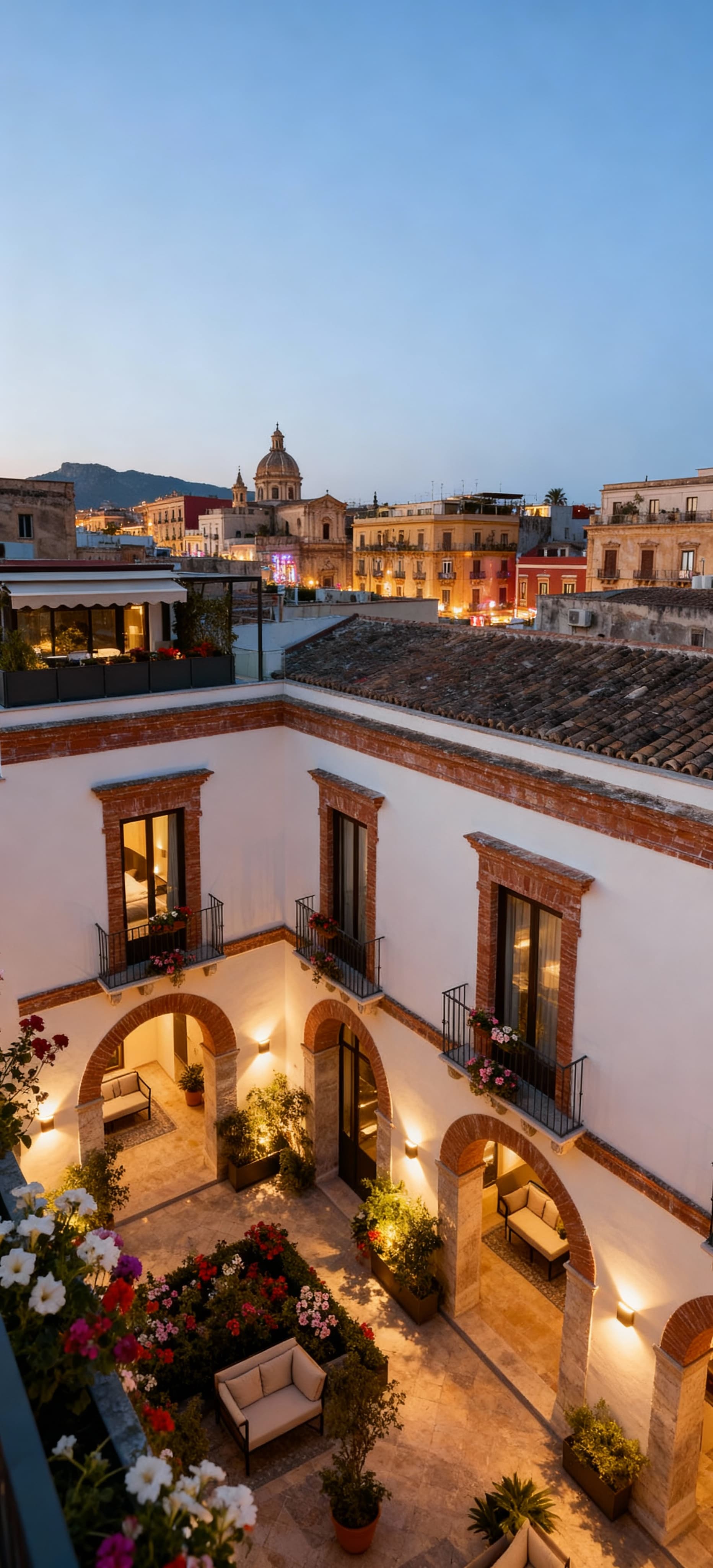 Hotels for sale in Palermo, Sicily, featuring historic boutique properties and modern complexes near vibrant cultural sites.