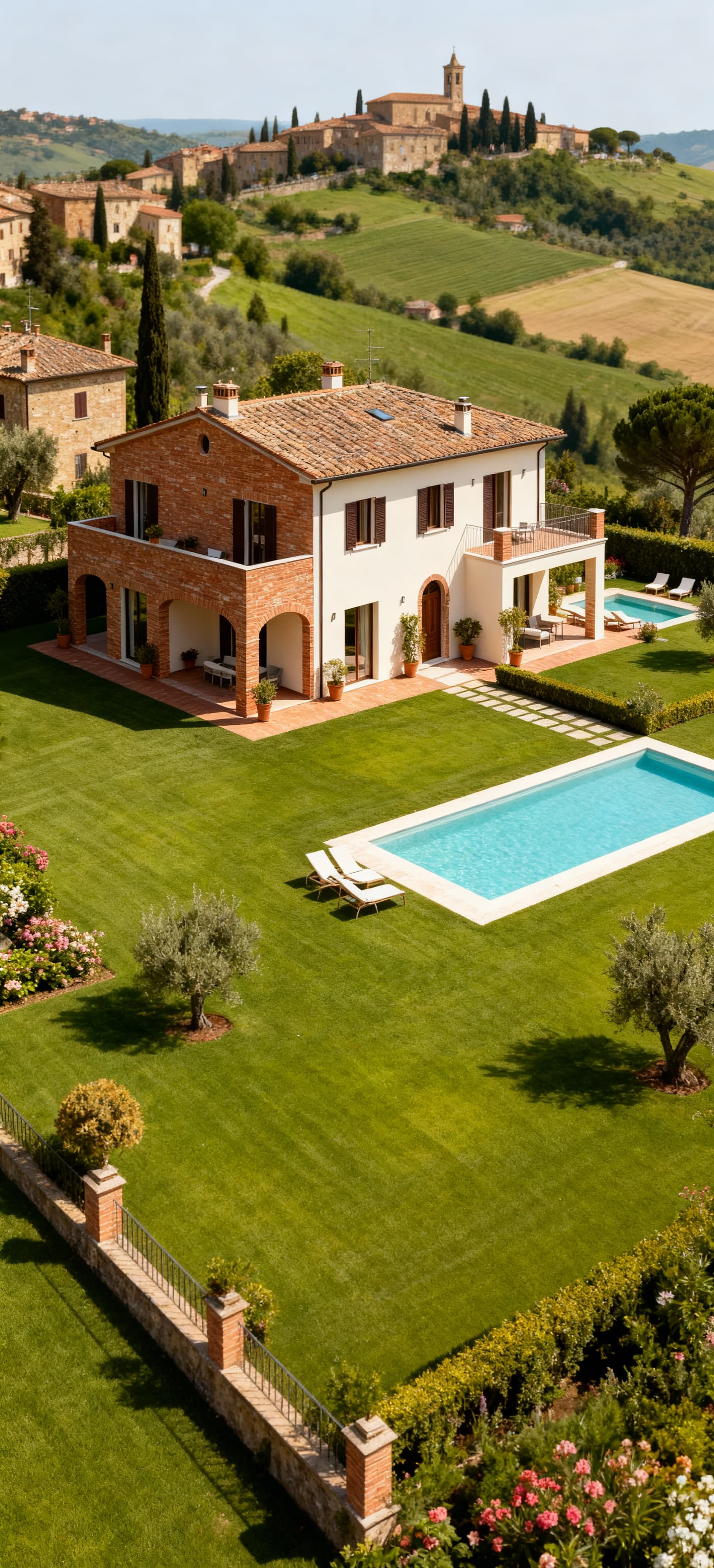 Case indipendenti in vendita a Perugia, immerse nel verde, con giardini privati e splendide viste sulle colline storiche.