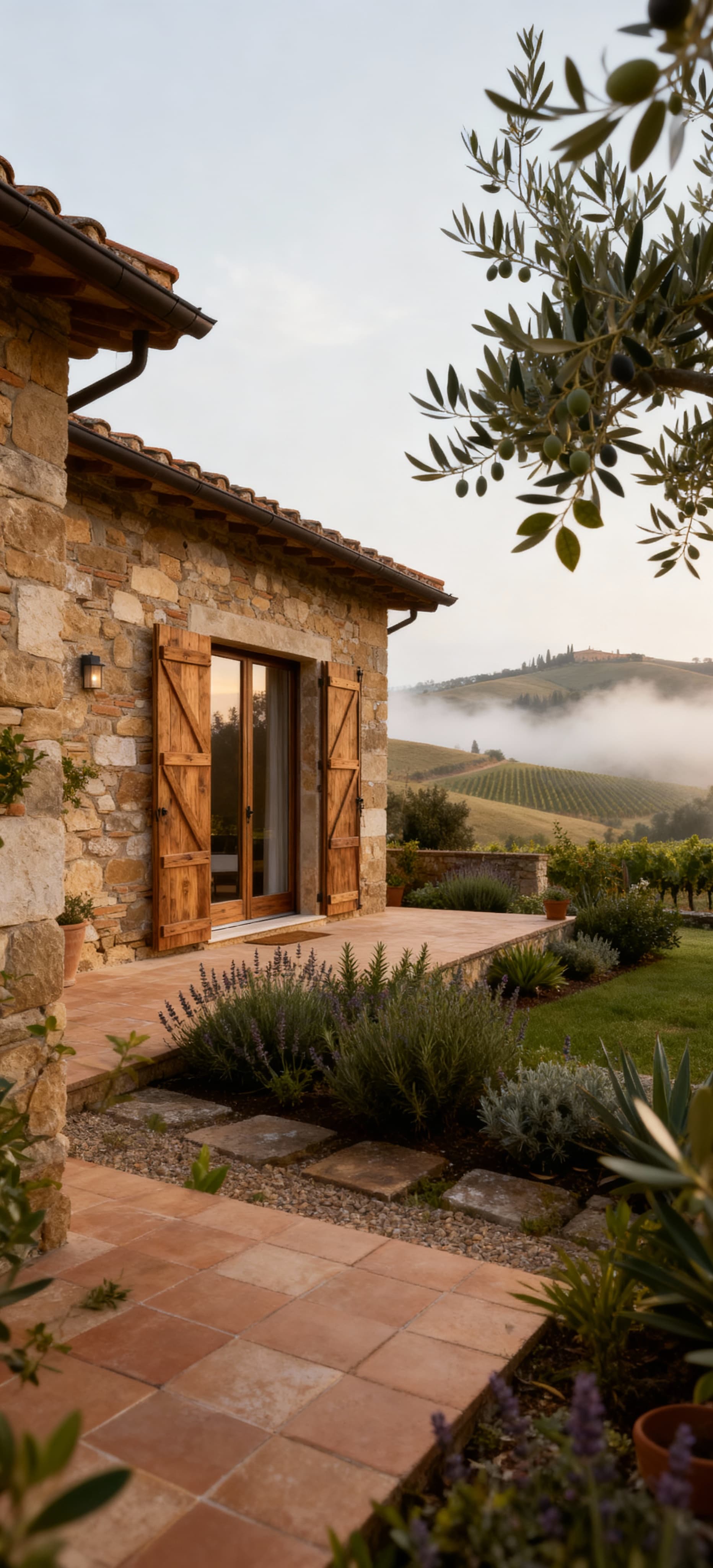 Charming terraced houses for sale in Tuscany's Val d'Orcia, surrounded by stunning hills, vineyards, and rich history.
