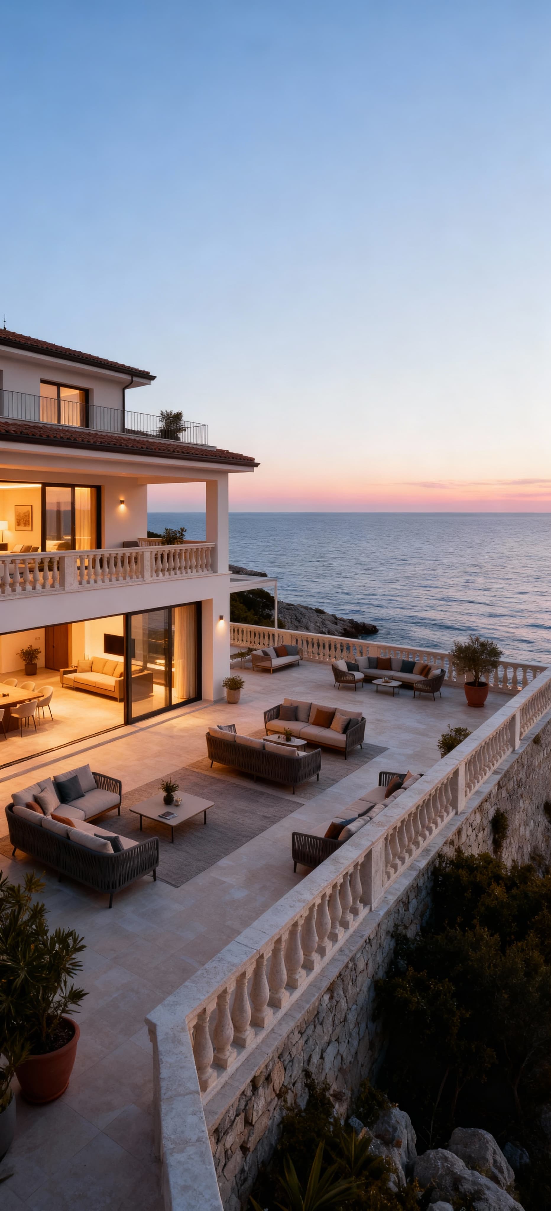 Luxury properties for sale in Friuli-Venezia-Giulia near the Adriatic, including modern villas, pools, and panoramic penthouses.