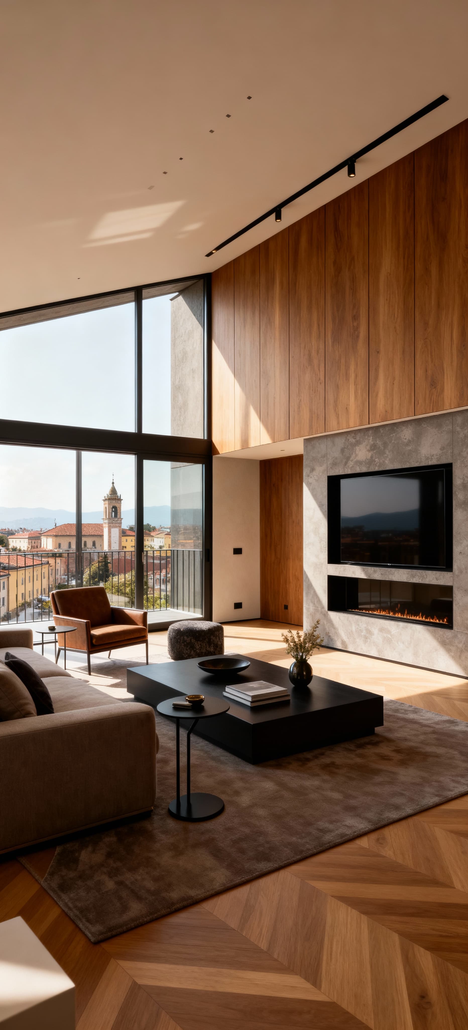 Stylish penthouses for sale in Lombardy city area, showcasing contemporary design and exceptional urban views.