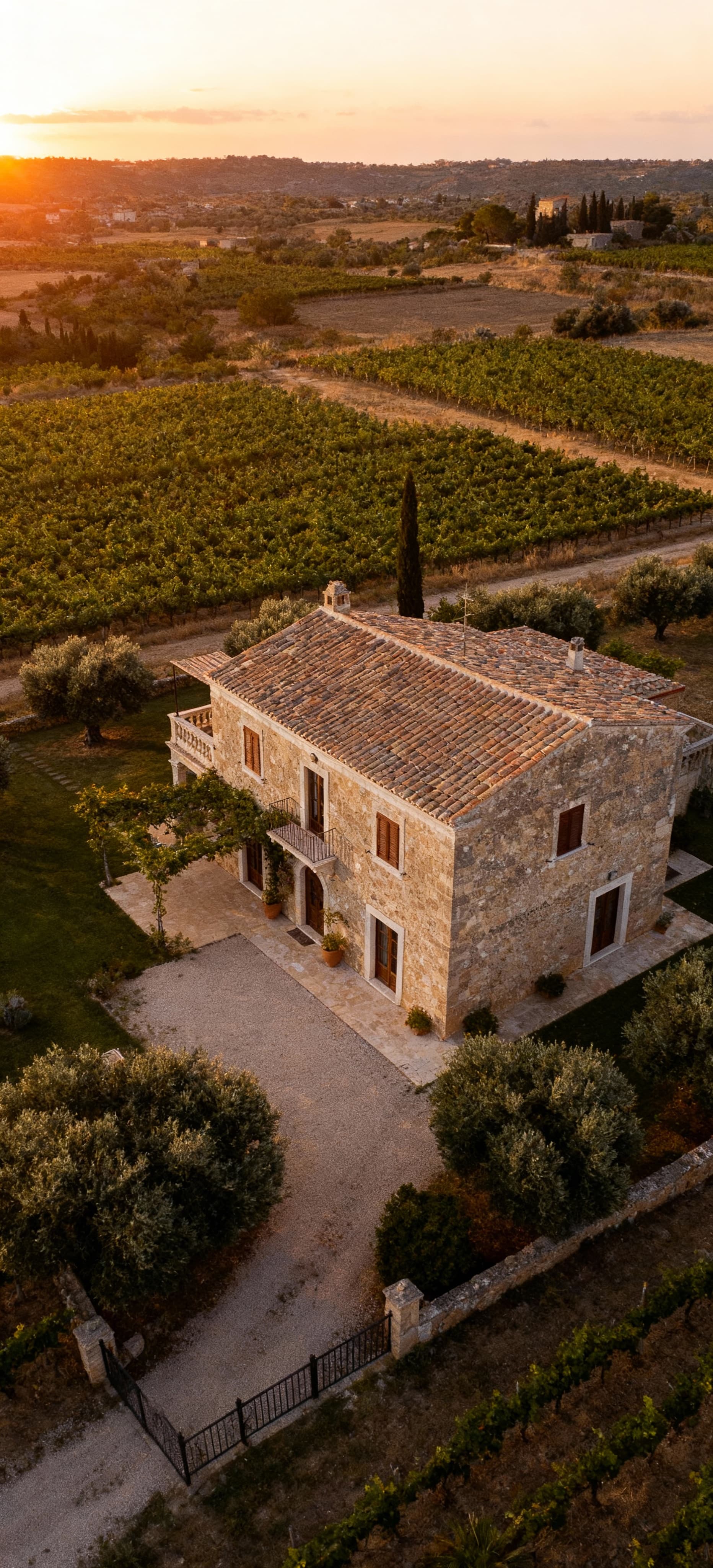 Independent homes for sale in Sicily's countryside, surrounded by olive groves, vineyards, and stunning rural landscapes.