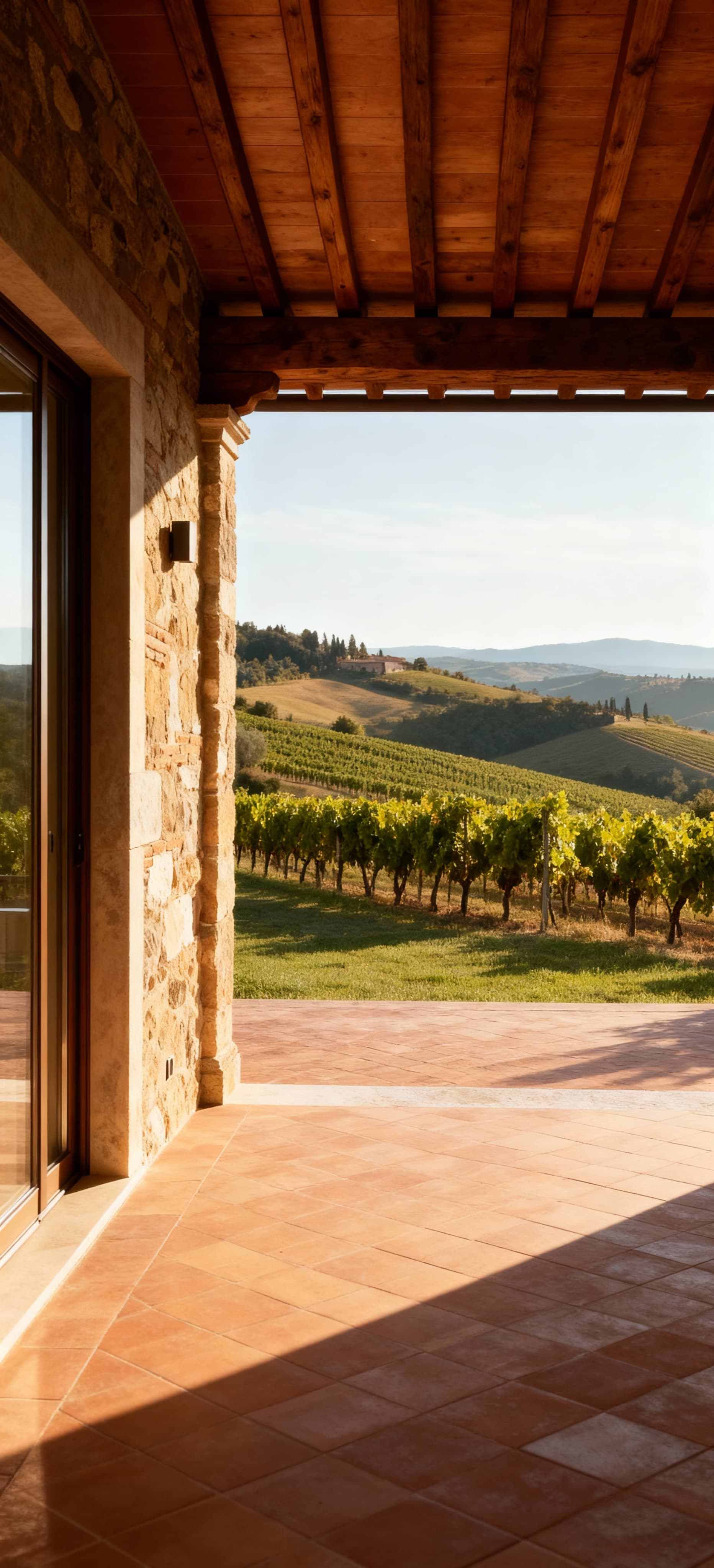 Luxury villa apartments for sale in the Tuscan countryside, surrounded by vineyards and picturesque hills ideal for a serene lifestyle.