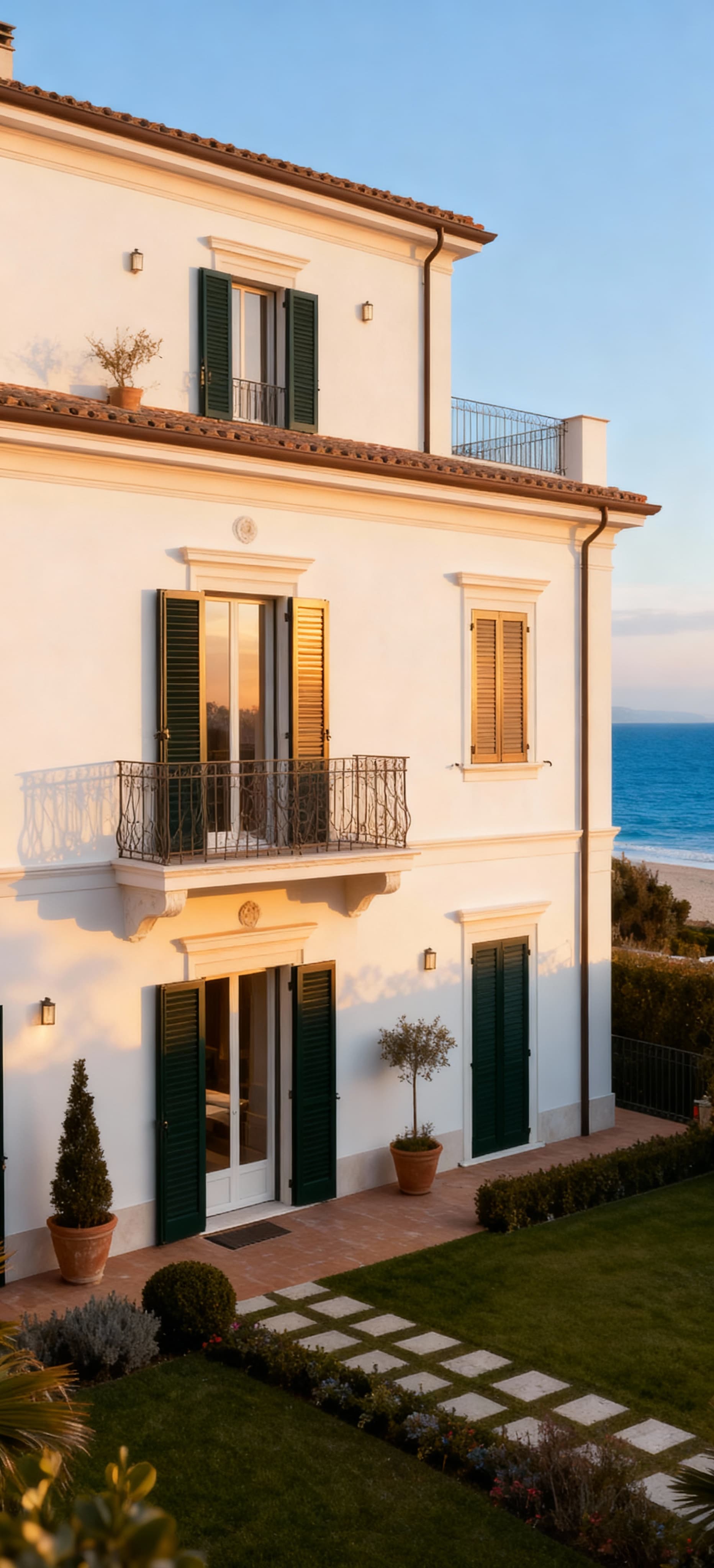 Luxury villas for sale in Milan, featuring spacious interiors, private gardens, and elegant architecture in an urban setting.